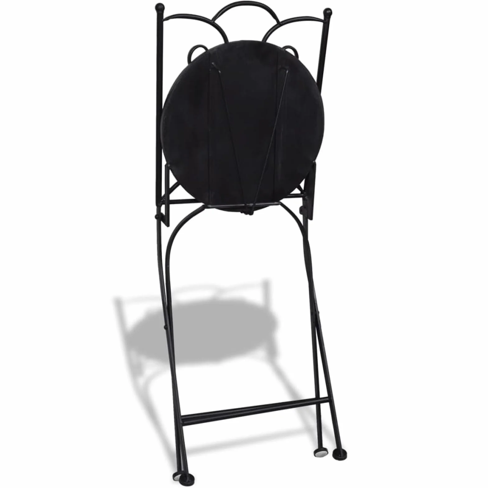 Festnight Conjunto de Muebles de Jardín Mesa y 2 Sillas Terraza Negro y Blanco