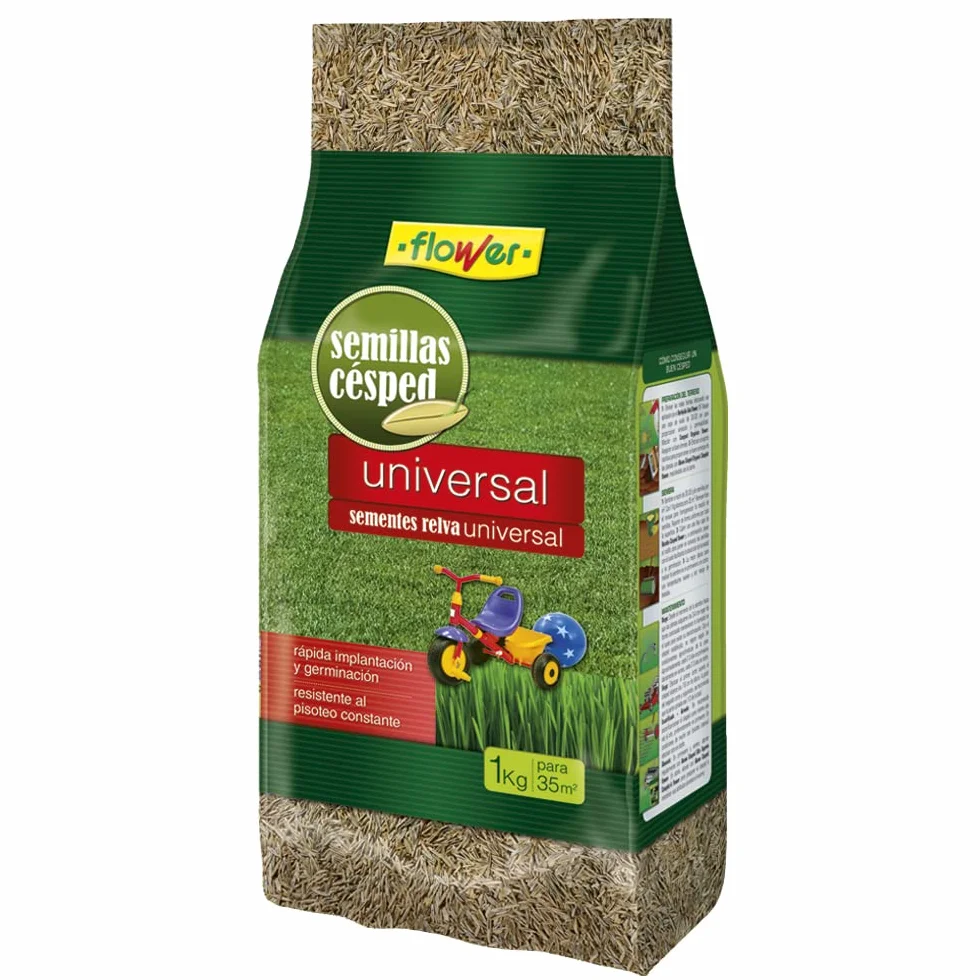 Semillas de Césped Universal 1kg Rápida Germinación 35 m2