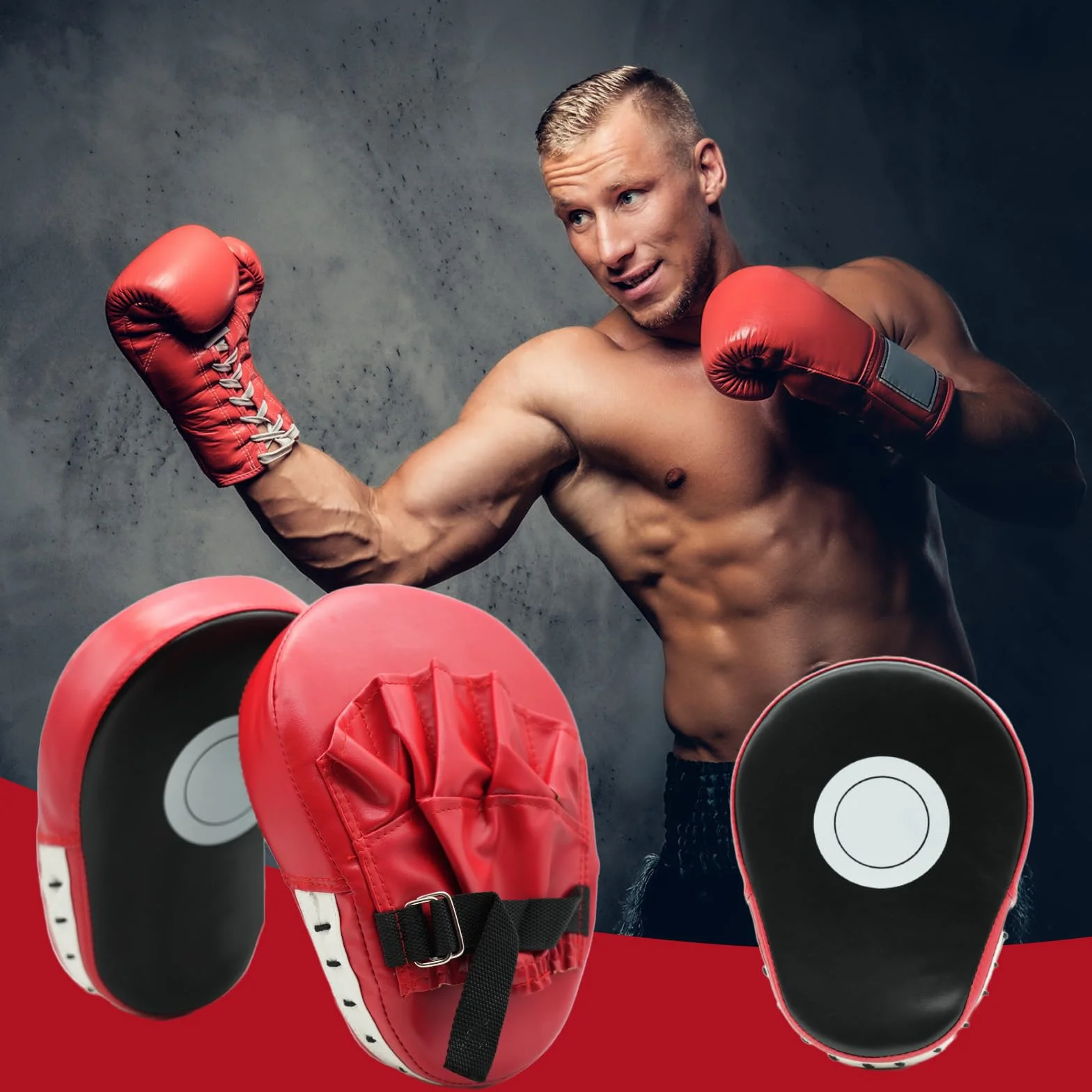 Manoplas Boxeo Almohadillas Entrenamiento Kickboxing Paos Muay Thai Cuero Curvadas Boxing Taekwondo Pads Punch Artes Marciales Absorben