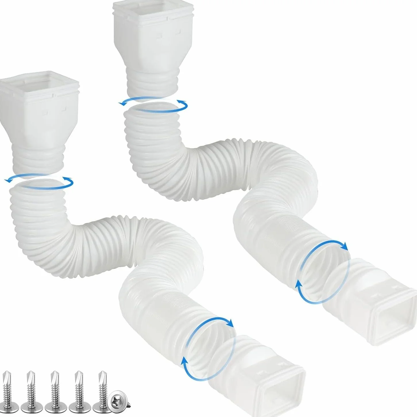 Extensiones de canalón de lluvia flexibles 150 cm circular extensible bajante conector