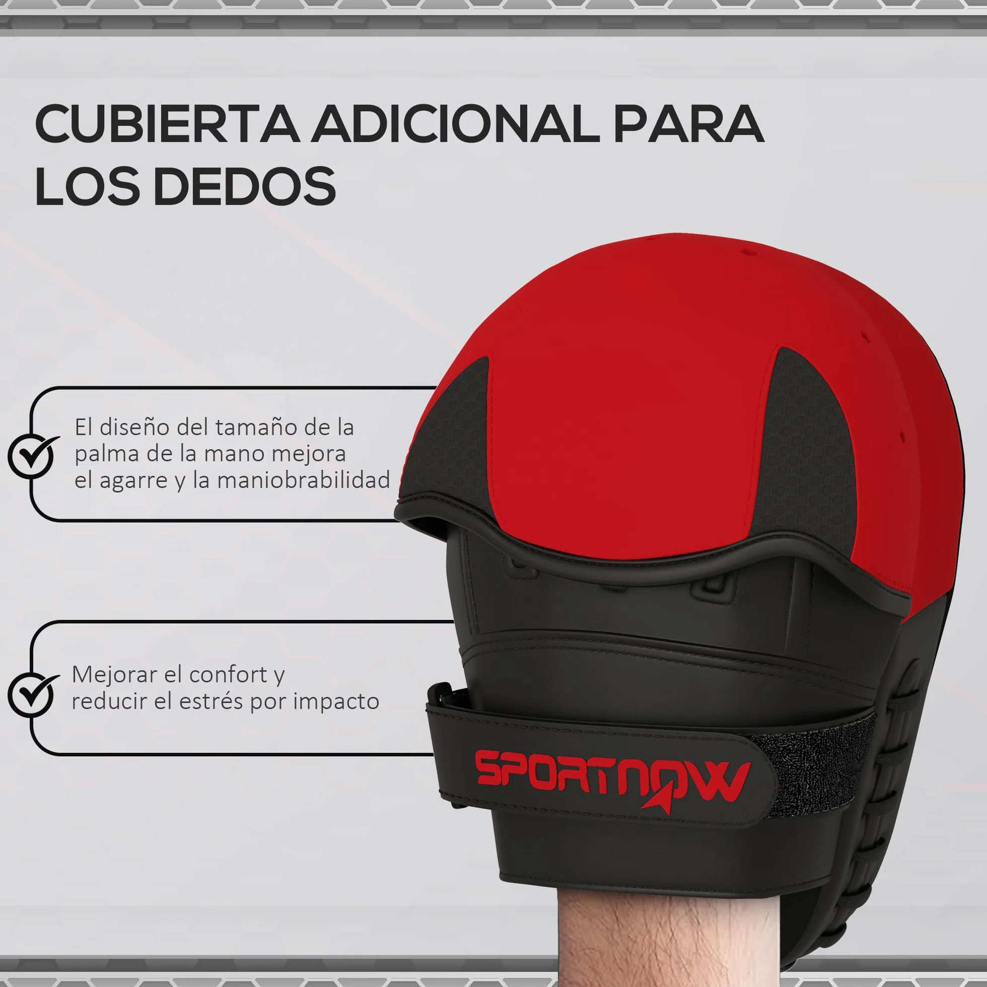 SPORTNOW Manoplas de Boxeo Paos Muay Thai MMA Curvadas para Entrenamiento de Boxeo Karate Taekwondo Kickboxing Training Almohadilla para Sparring Artes Marciales