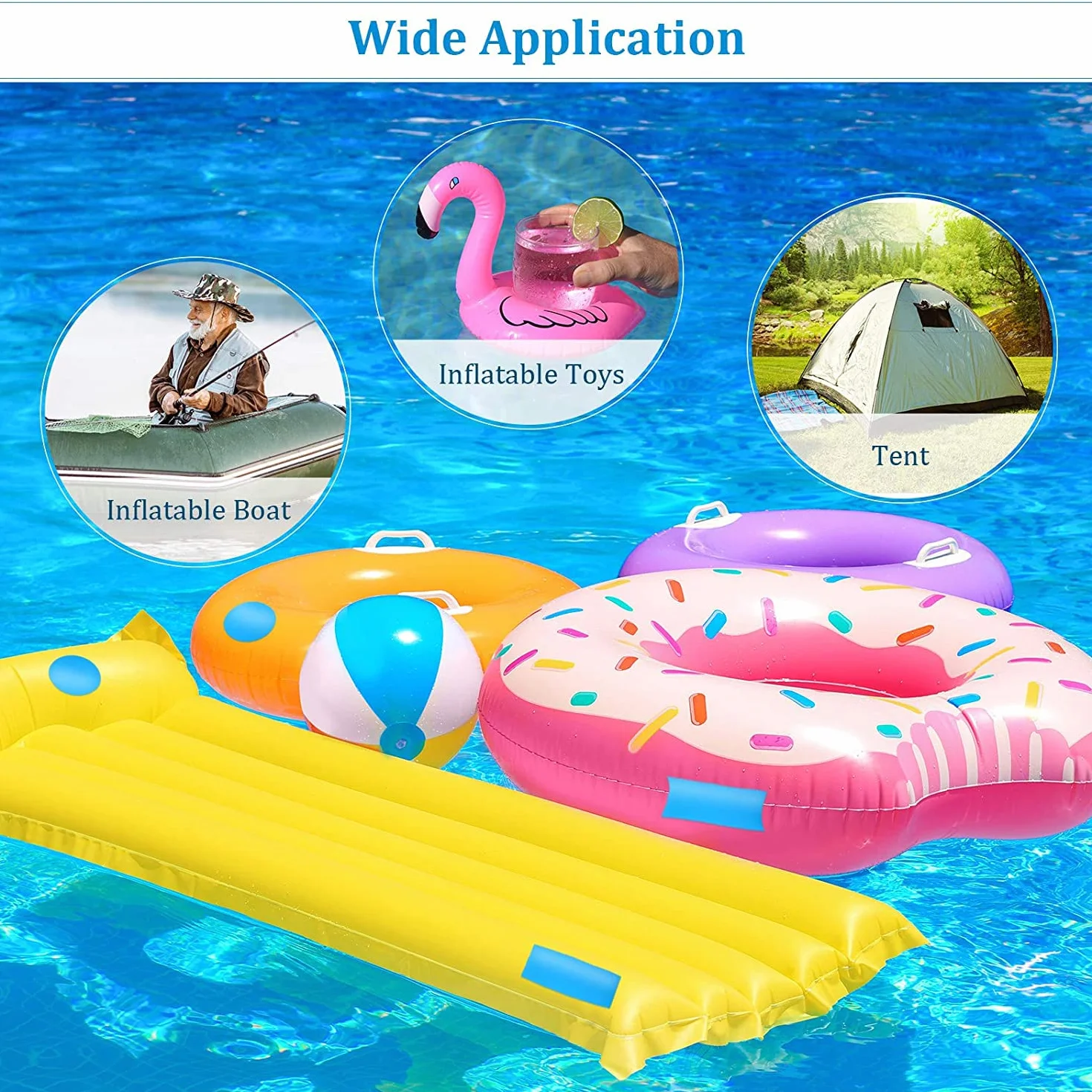 Parches Piscina Bajo Agua PVC Impermeables 20 Piezas Reparación