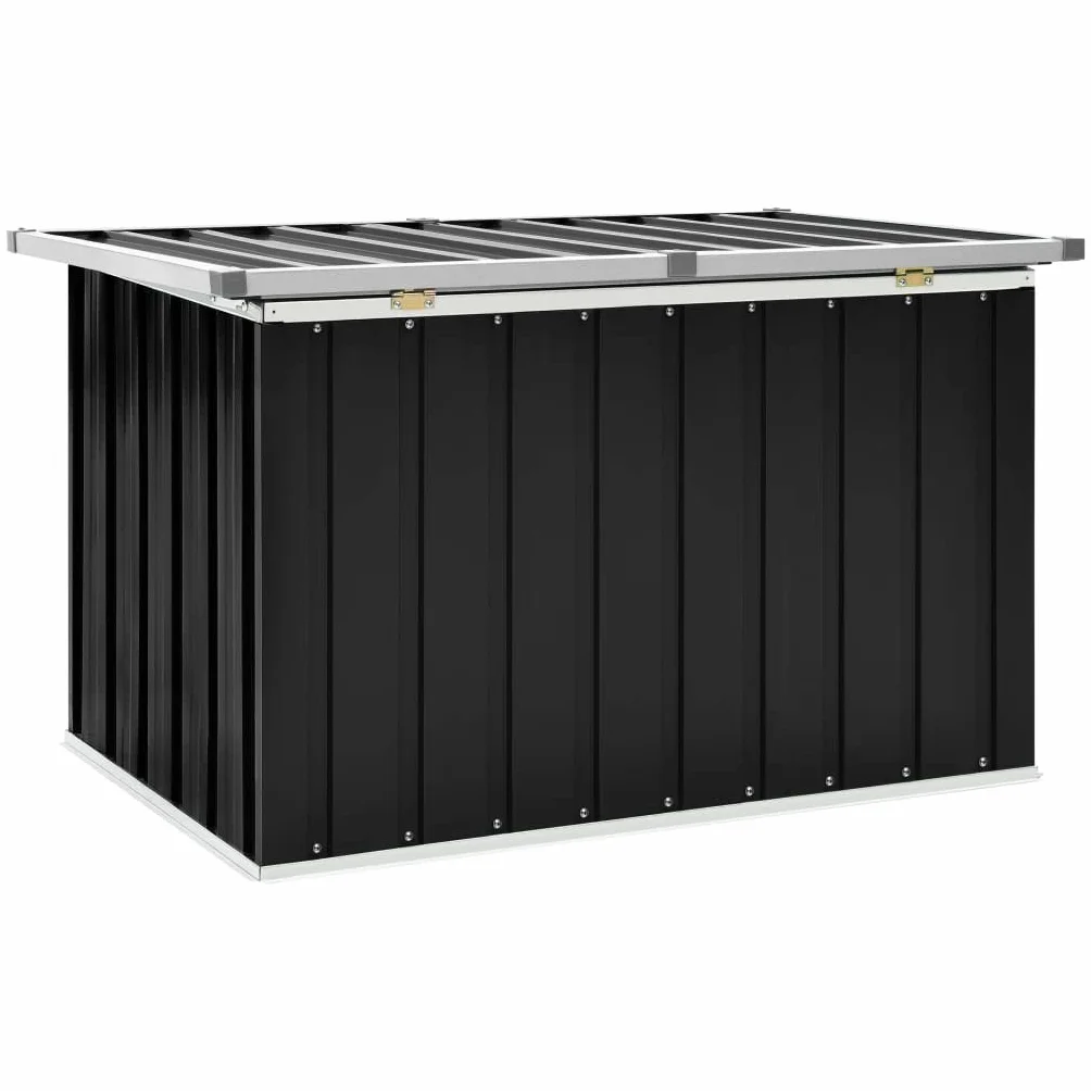 vidaXL Caja de Almacenaje Jardín Baúl Cojines Cofre Herramientas Gris Antracita