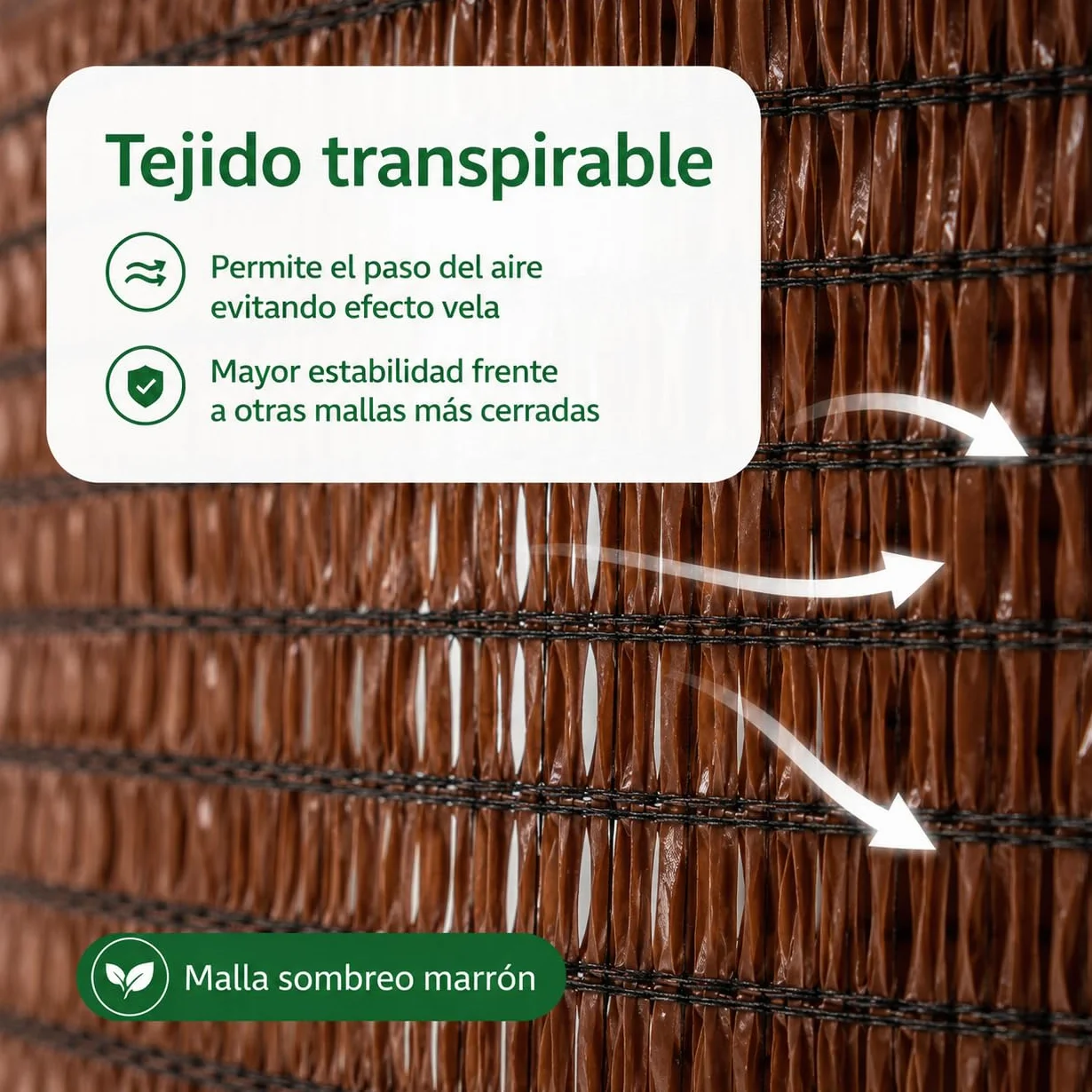 Malla ocultación jardín Marrón 2x10m Malla sombreo 90% Verde