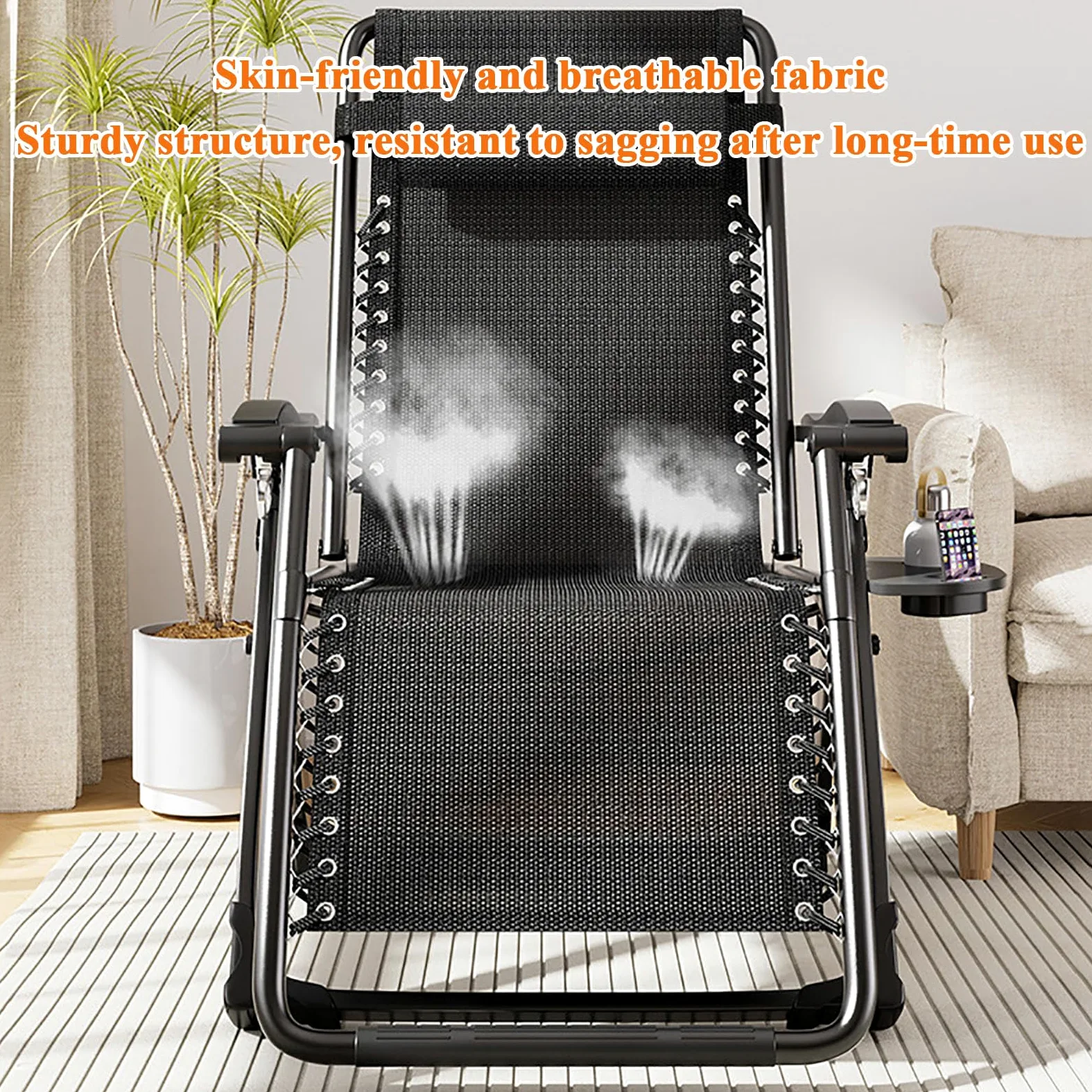 Tumbonas de Gravedad Cero Jardín Exterior Plegables | Tumbona Plegable con Cojín Acolchado,Reposacabeza ExtraíBle, Silla Reclinable Ergonómica y Resistente para Terraza,Salón