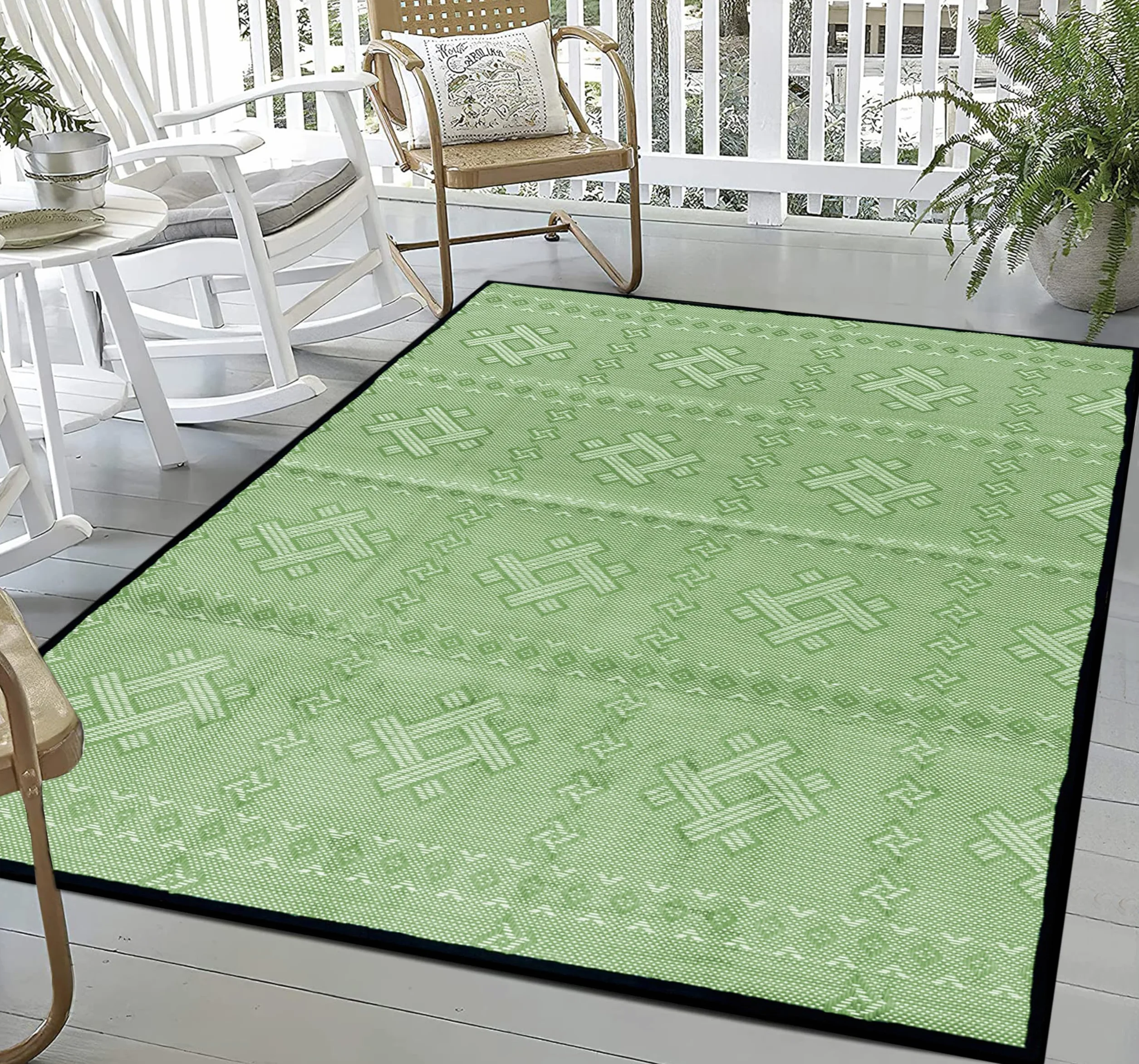 ARSUK Alfombra de Plástico para Exterior 150x100 cm Grande Lavable Resistente UV