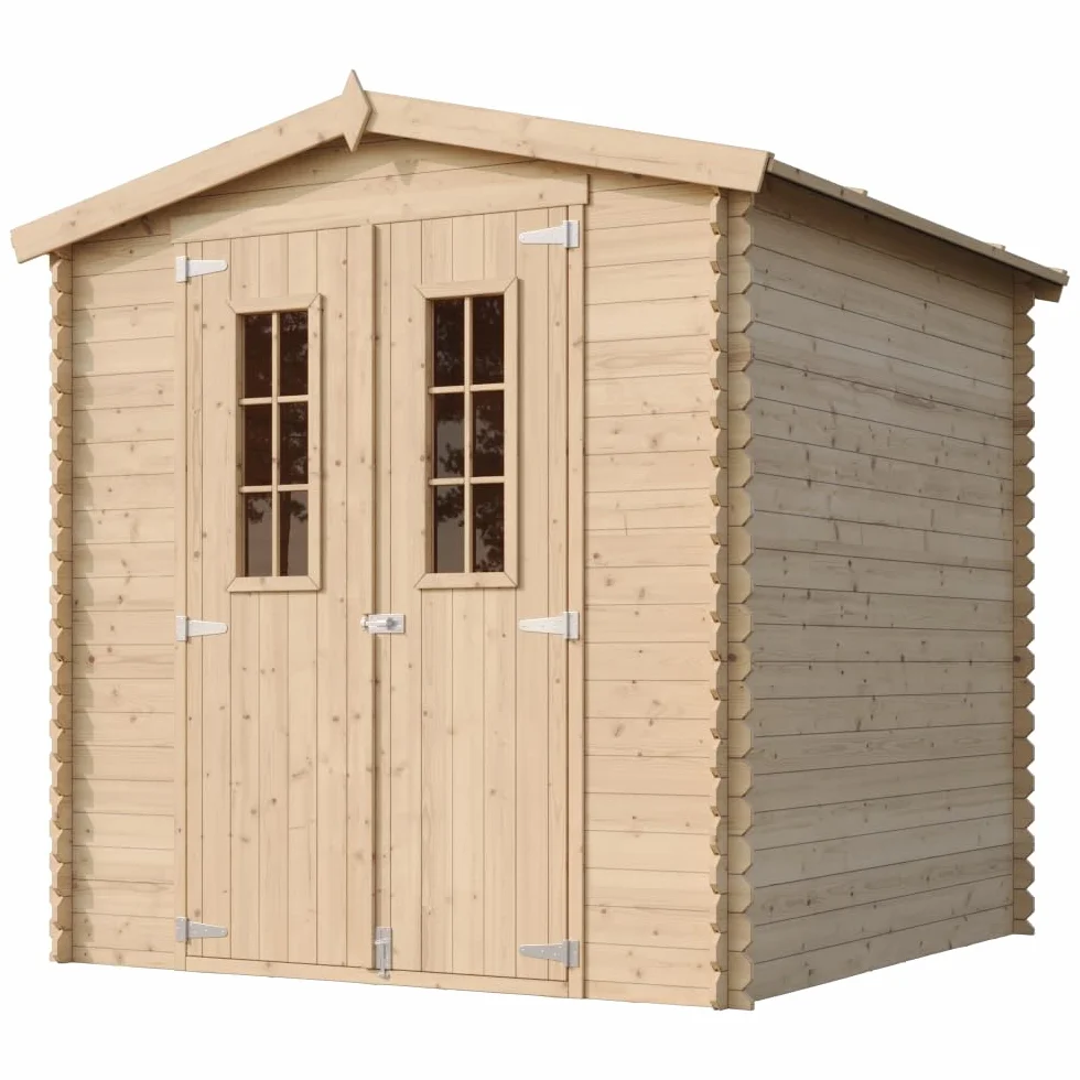 Cobertizo de Madera TRATADO TIMBELA M343C+M343G 218x206x216 cm 3,53 m² Techo Impermeable Ventanas