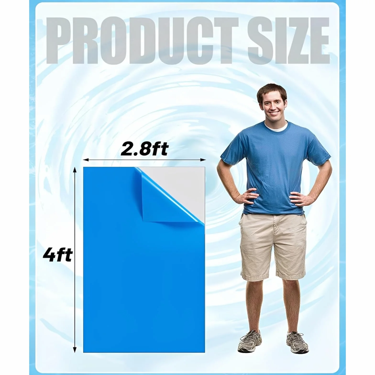 Parches Piscina Autoadhesivos Reparación Impermeables 4FT x 2.8FT PVC Pool Liner Repair Patch