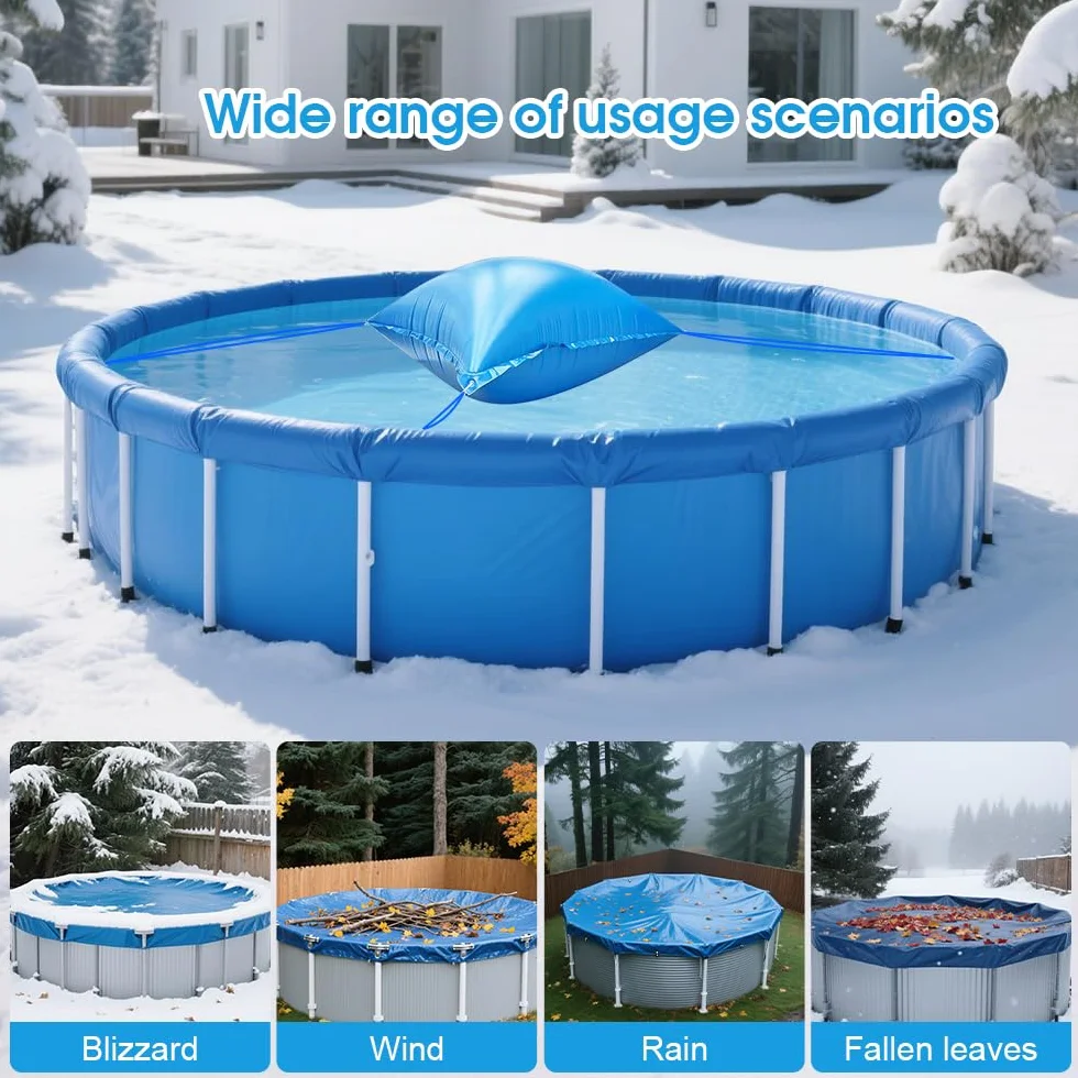 Cojín de Aire para Piscina XXL 120x120 cm PVC Inflable para Cubierta de Invierno