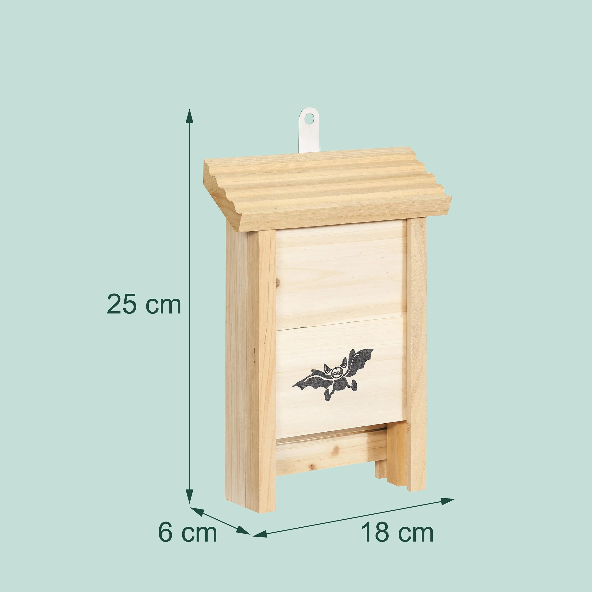 Relaxdays Caja para murciélagos, Set de 2 en Madera Natural, Refugio sin Tratar, HBT: 25 x 18 x 6 cm