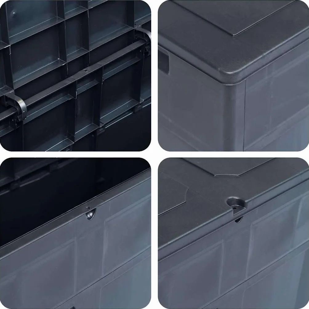 vidaXL Caja de Almacenamiento de Jardín 320 L Negro