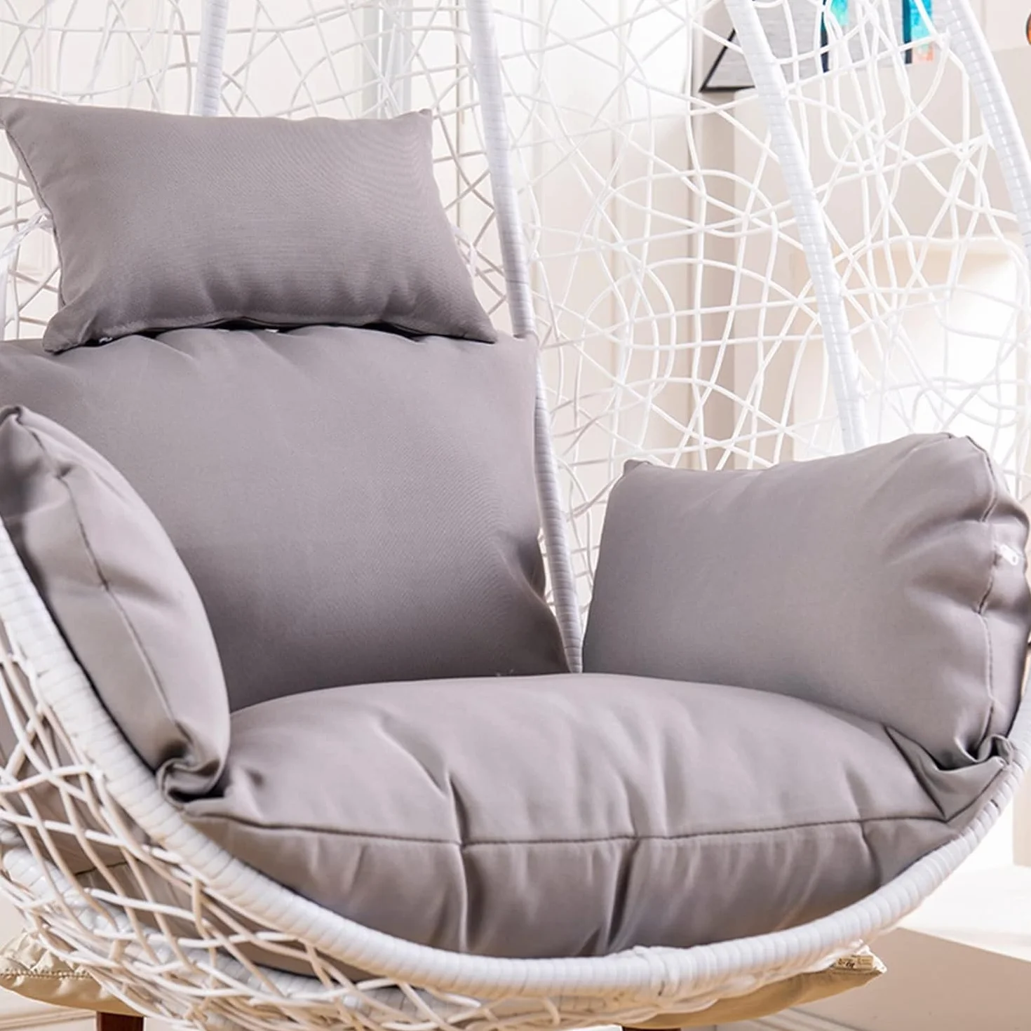 Earnmore Solo Funda de Cojín de Repuesto para Silla de Huevo, Resistente al Sol, Gris