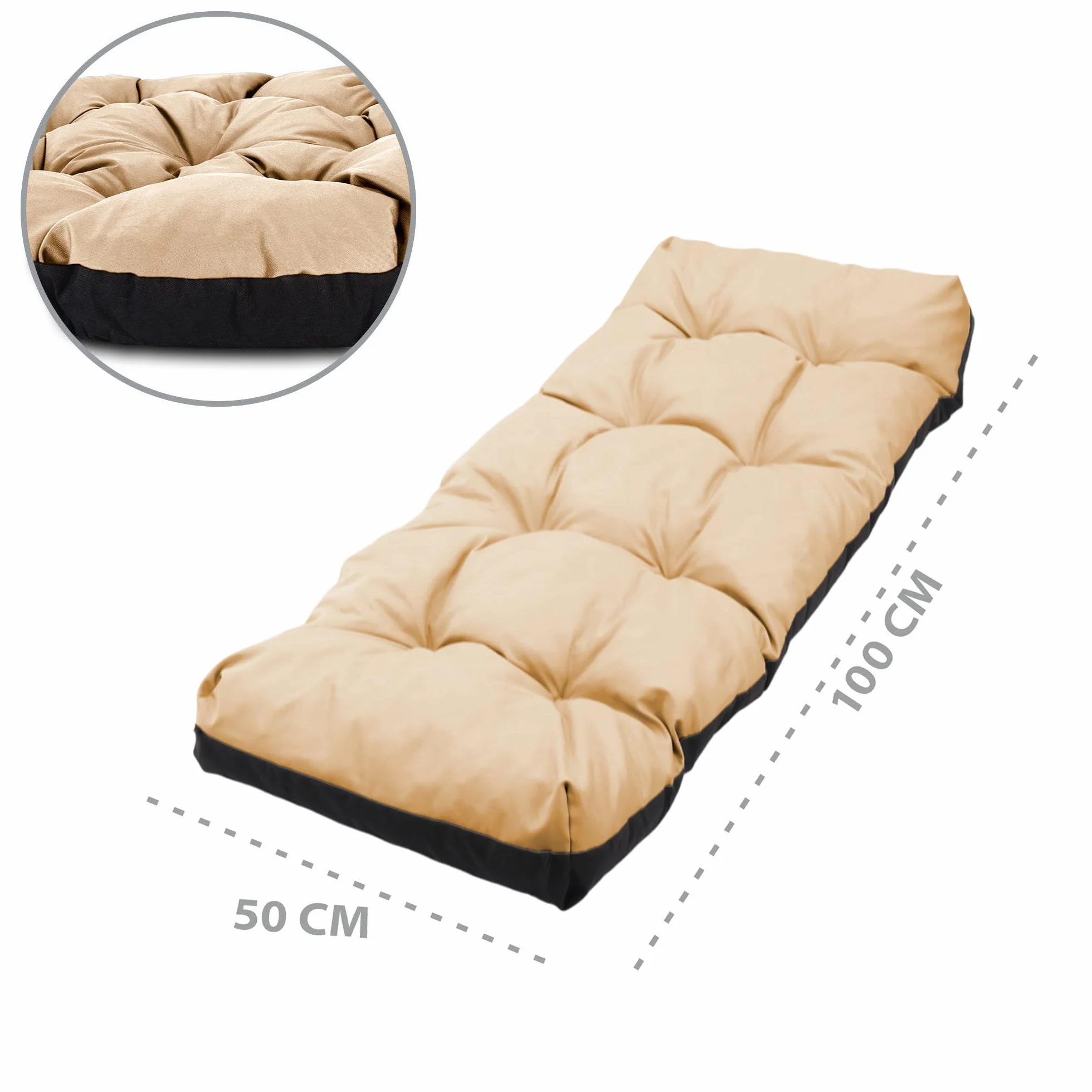 Cojín para Banco Exterior 100x50 cm Jardín Balancín Muebles - Cojín Asiento Acolchado Beige