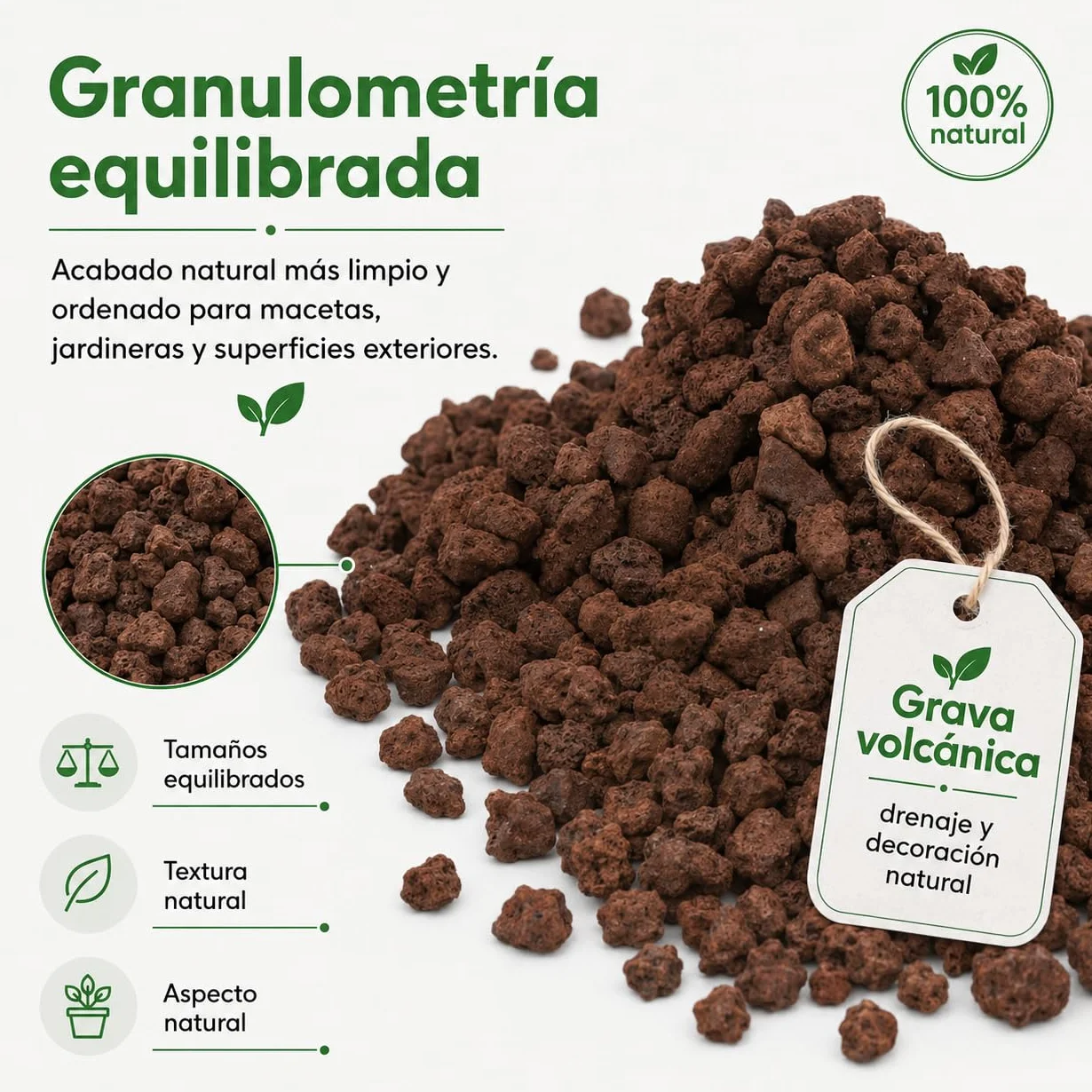 Piedras Volcánicas Naturales 10/25 cm 7 kg 8 L para Jardinería y Decoración