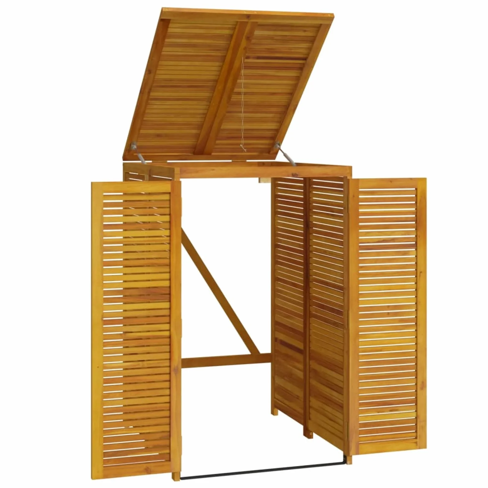 Festnight Cobertizo Contenedor Basura 70 x 89 x 117 cm Madera Jardín Tapa Abatible Cerradura