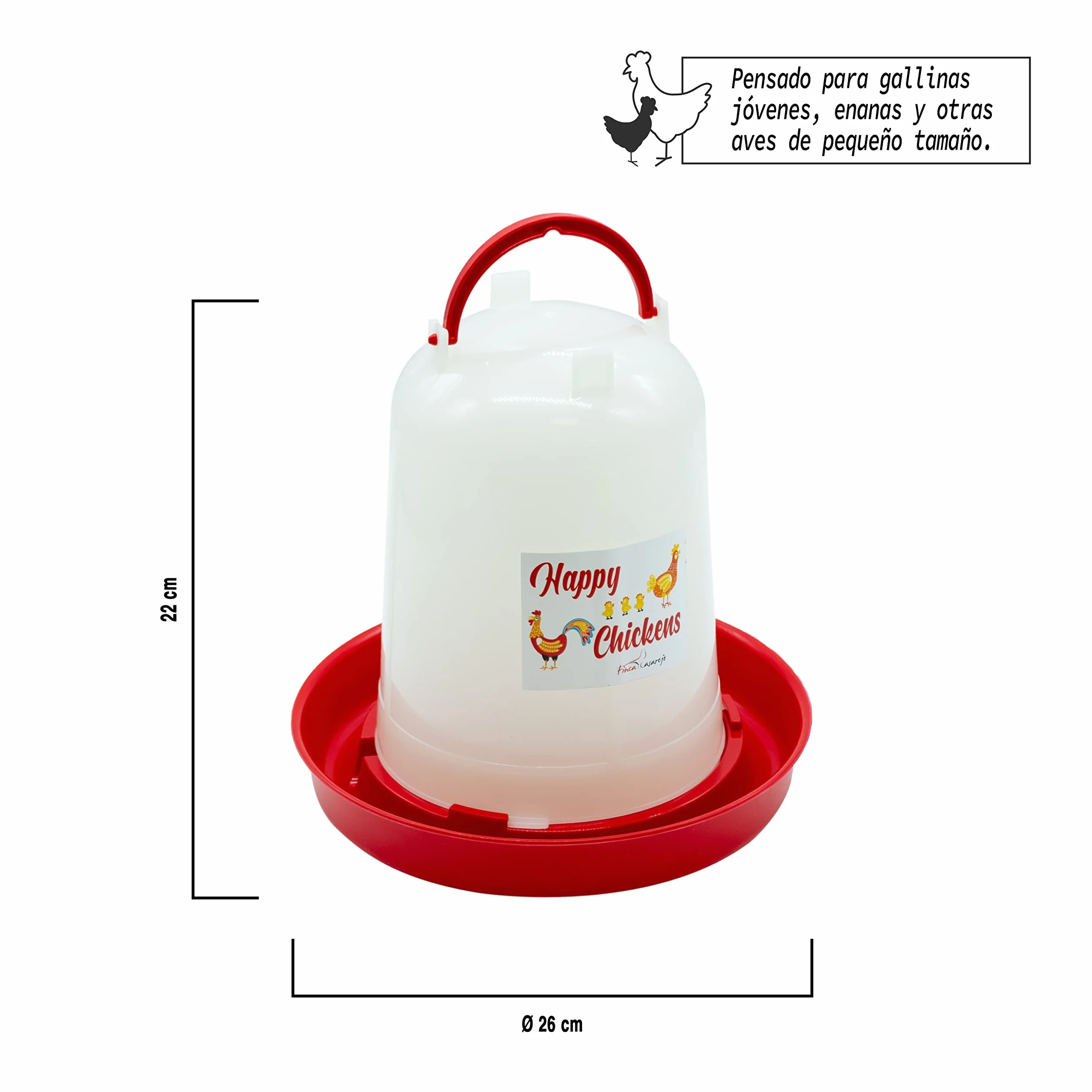 Comedero y Bebedero para Gallinas 2kg 3L Plástico Resistente con Cuerda Cuelga-Tolvas