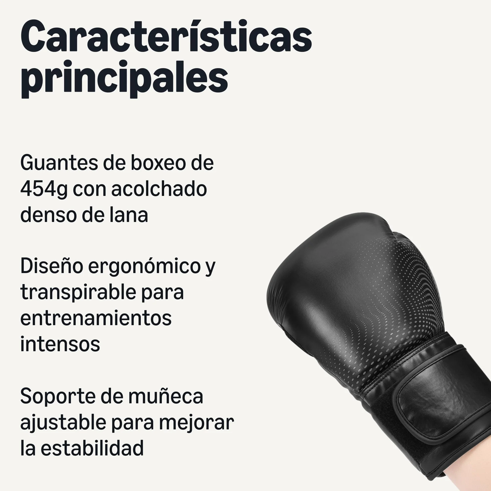 Amazon Basics Guantes de Boxeo de Cuero Sintético para Entrenamiento, Sparring, MMA, Muay Thai - Negro