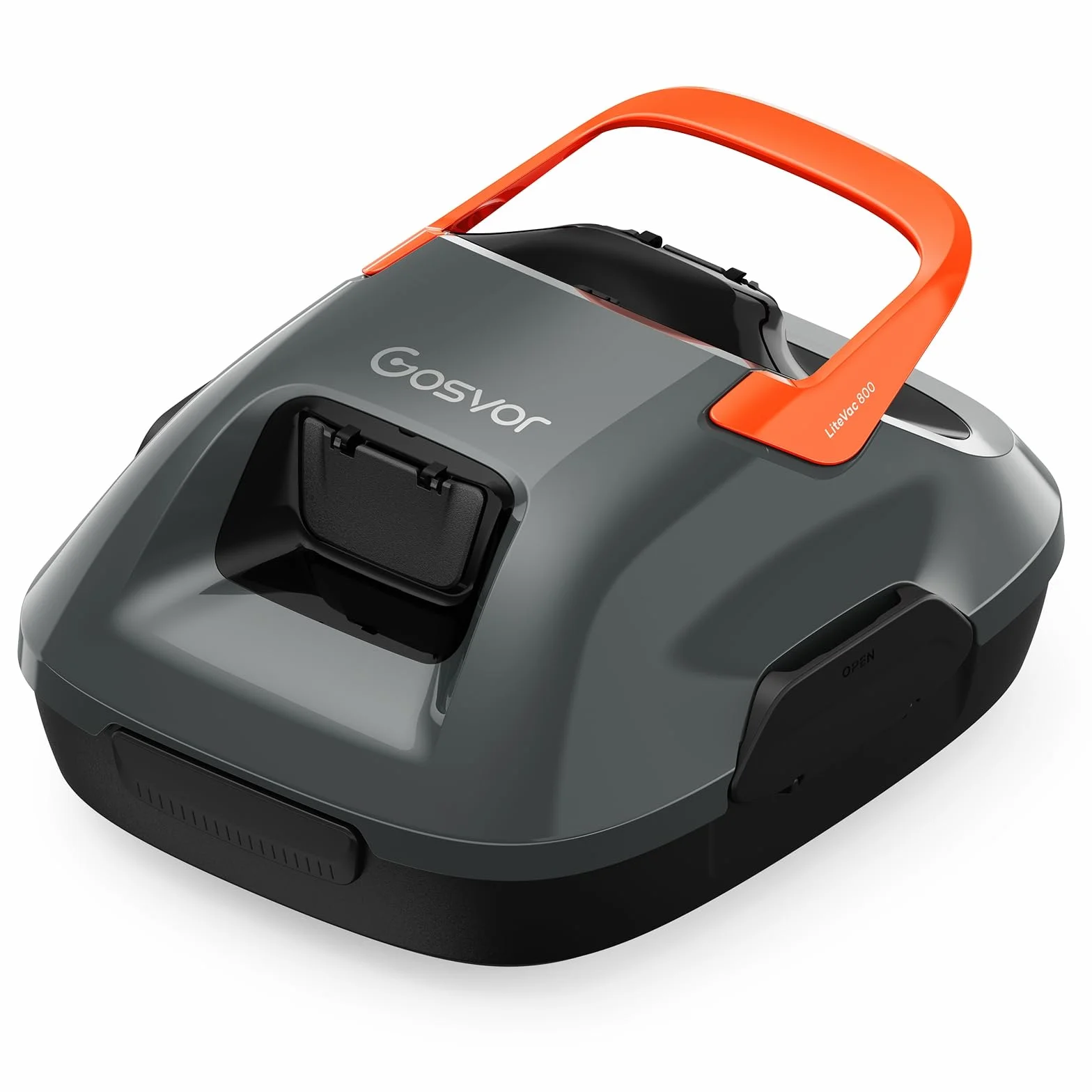 Gosvor Robot Limpiafondos Piscina Inalámbrico 90 Min Autonomía Autoestacionamiento 80m² Gris-Naranja