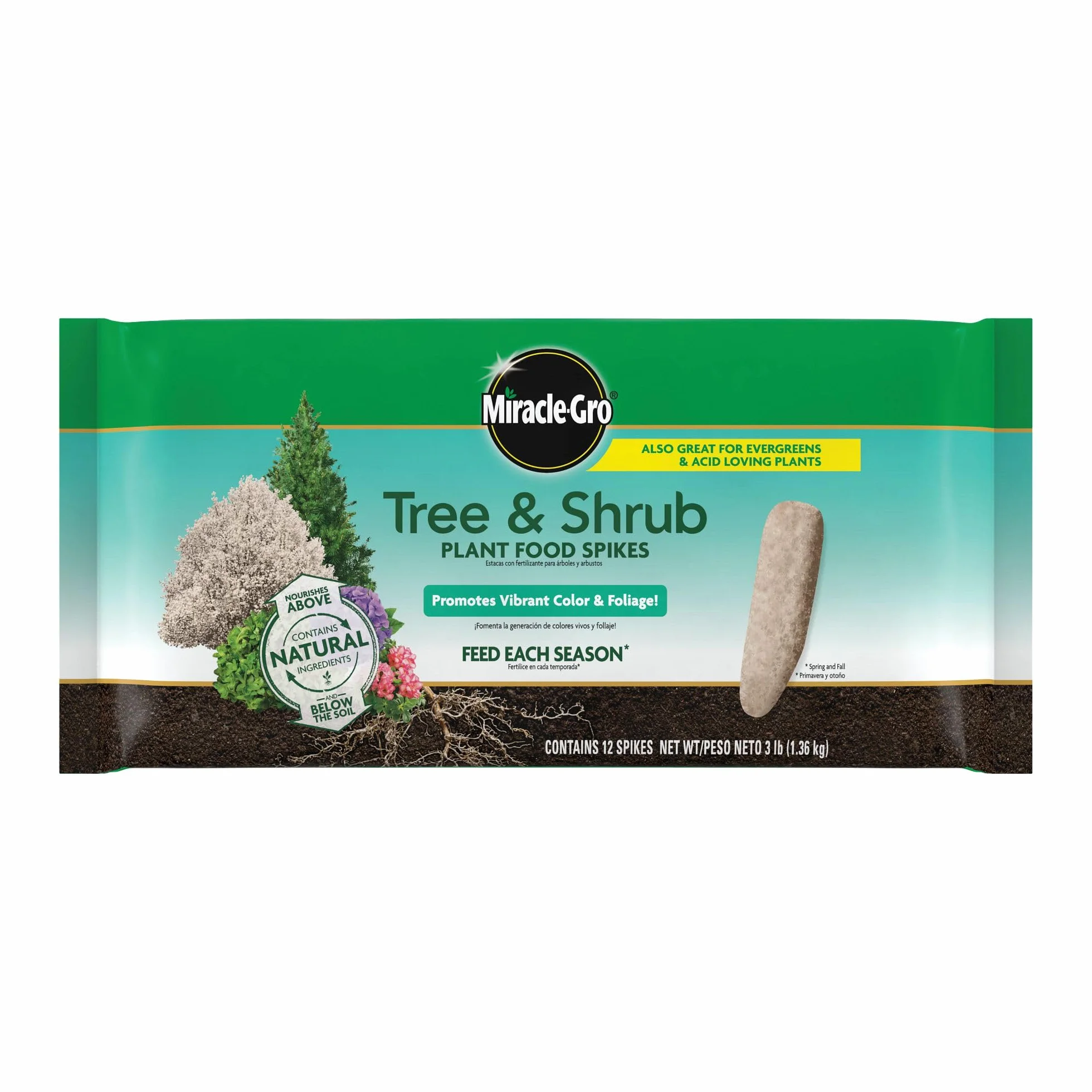 Miracle-Gro Puntas nutrientes para plantas de árboles y arbustos