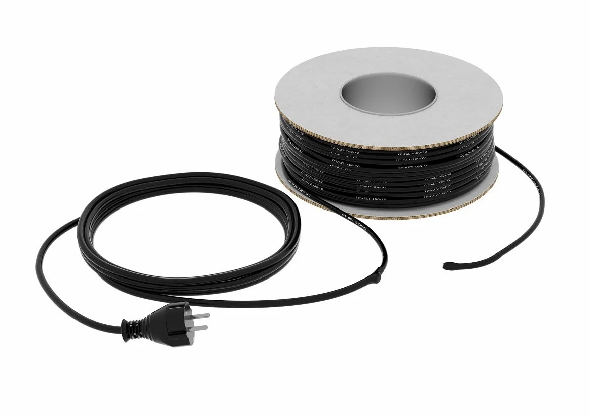 Termofol KZT Cable calefactor con termostato – 5 m – 75 W – Calefacción tubular eficiente para tubos y tanques aislados, protección contra heladas, aislamiento de PVC, ahorro de energía, calefacción