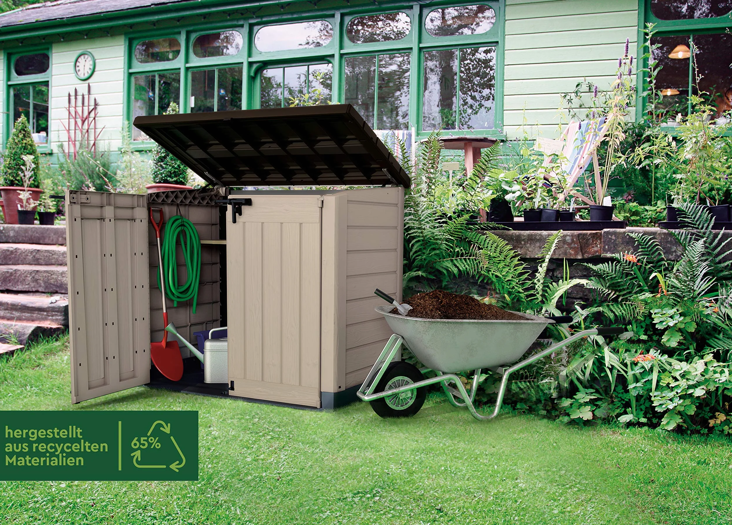 Keter Sio Max Cobertizo de jardín 1200L 145.5 x 125 x 82 cm Topo Beige