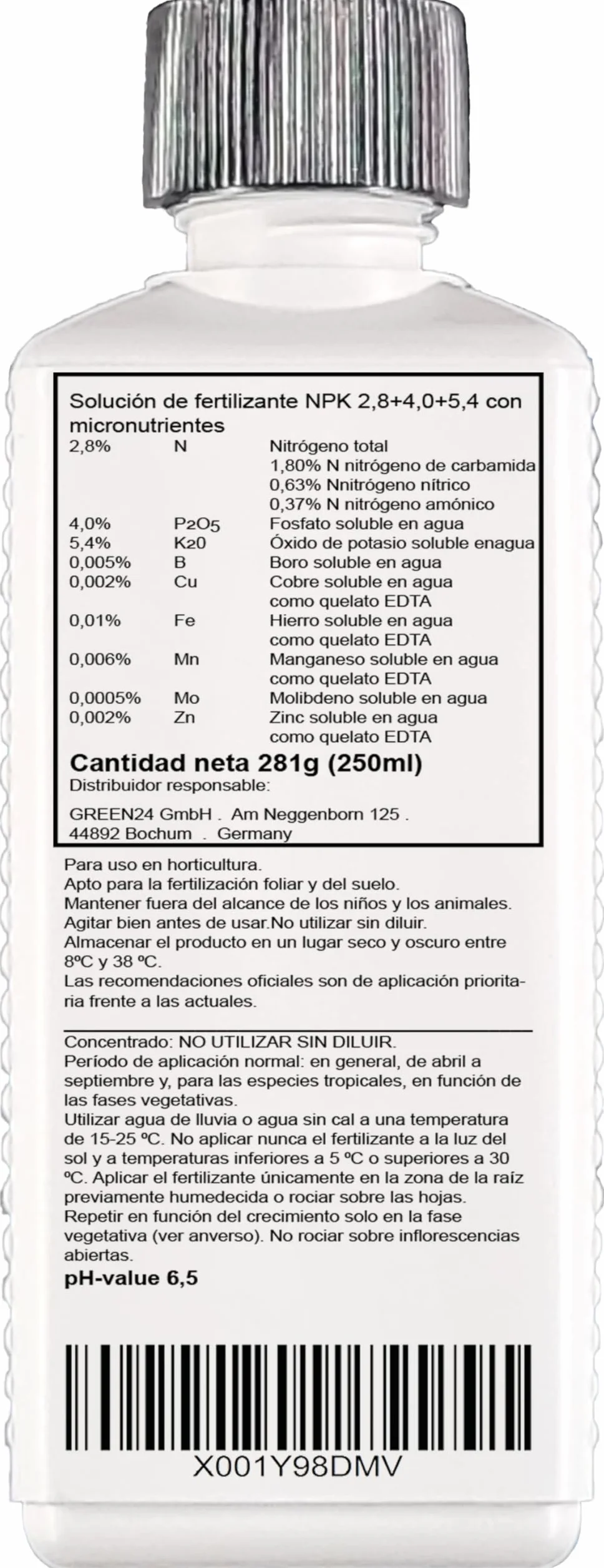 Fertilizante HIGH-TECH para higos Ficus carica NPK, 250ml