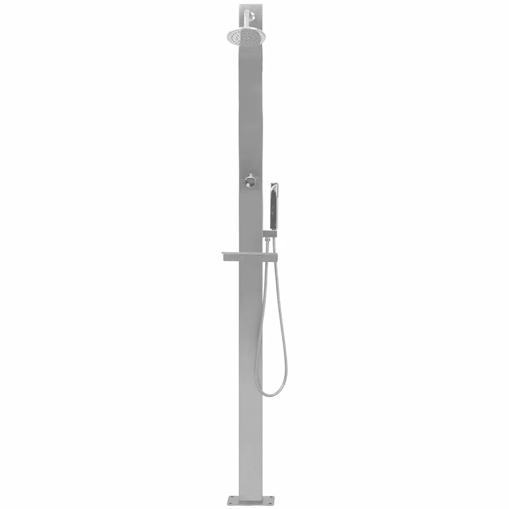 vidaXL Ducha Exterior Portátil Metal Acero Inoxidable Camping Jardín