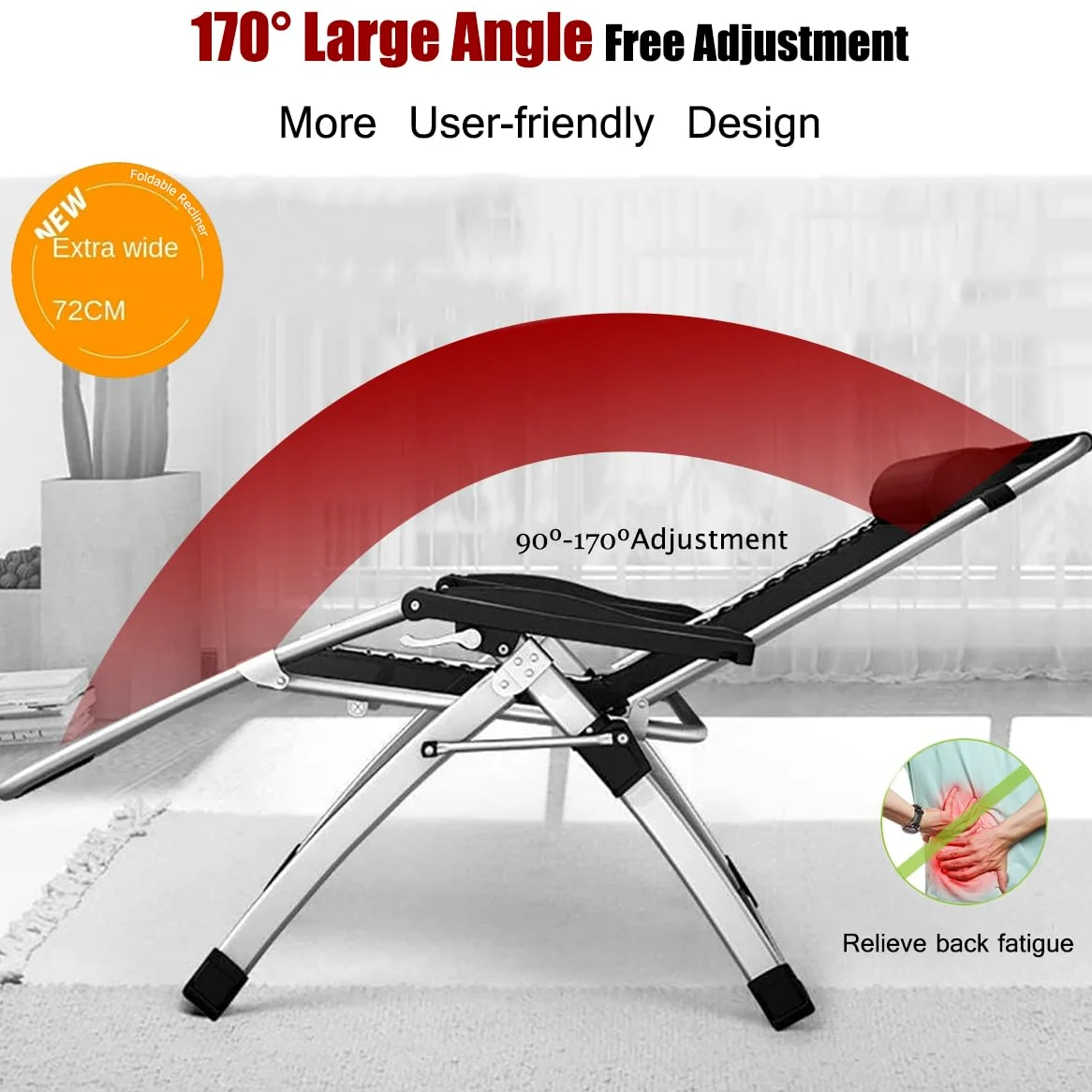 Silla de Gravedad Cero, sillas reclinables para Patio, jardín, terraza, soporta 200 kg (Juego de 2)