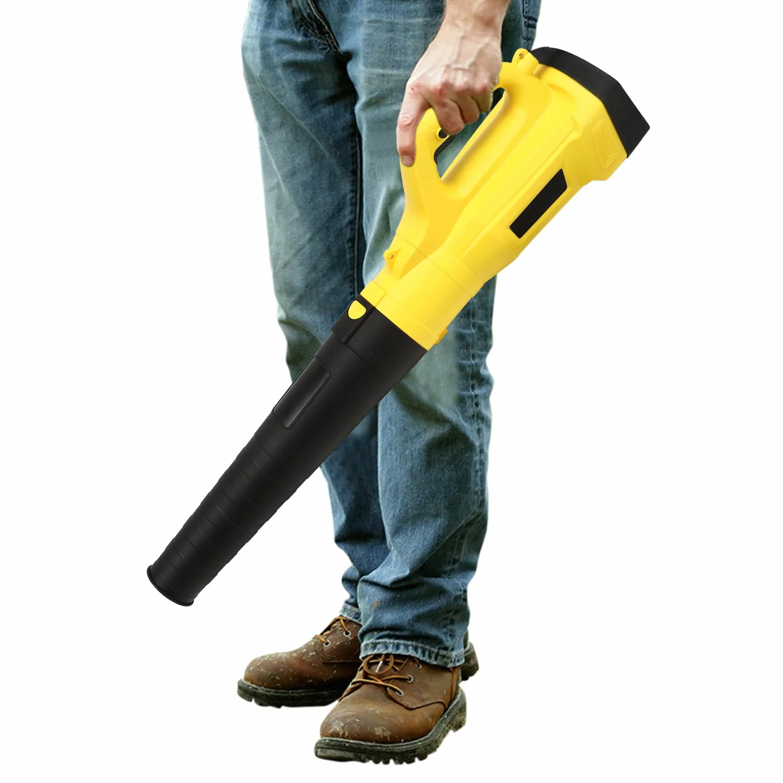 Soplador de hojas eléctrico con 1 correa, cable largo de 13,1 pies, velocidad ajustable, 3000 W, 5000 – 17000 r/min, amarillo