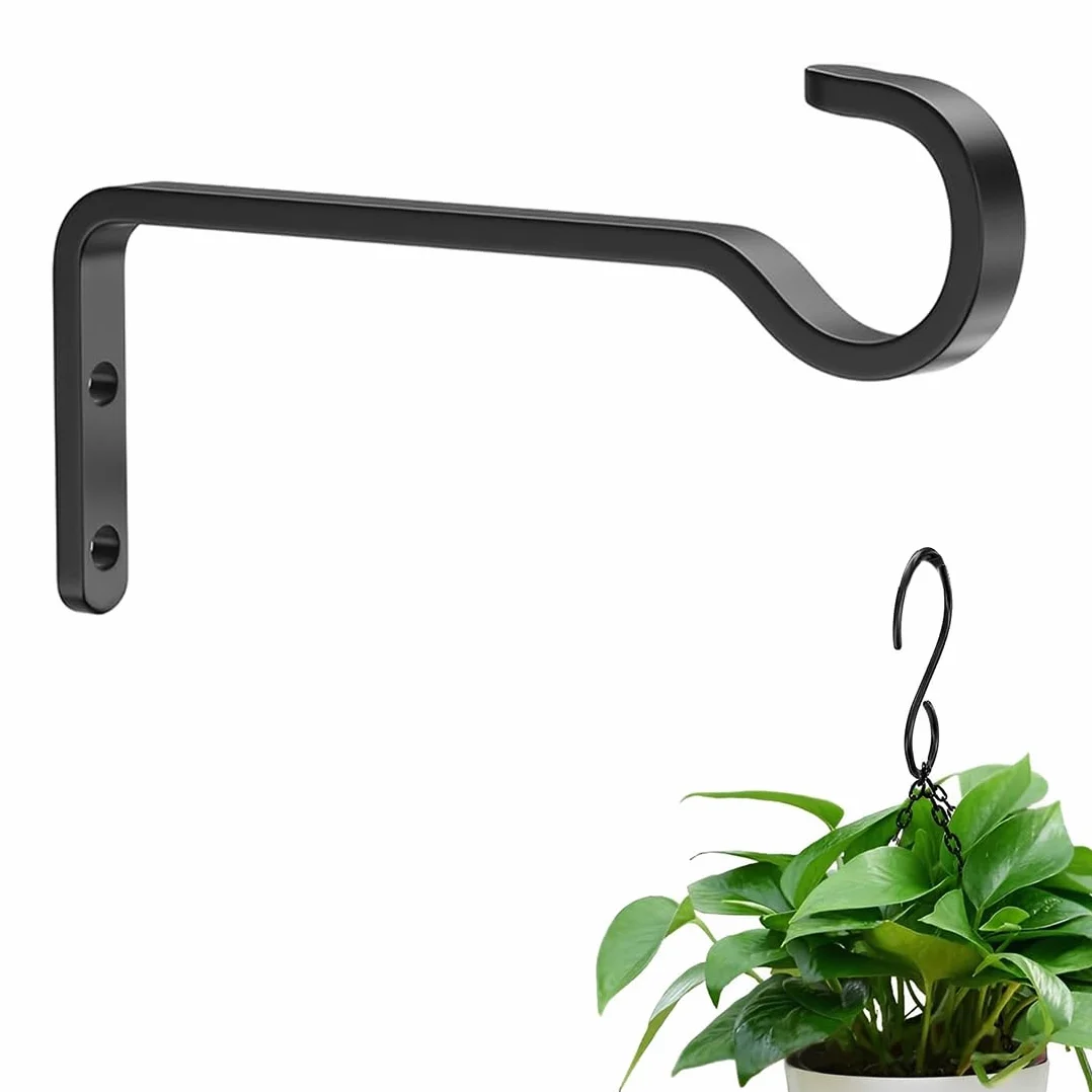 Gancho para Plantas de Pared de Hierro Colgante para Macetas, Comederos para Pájaros, Linternas (18cm)