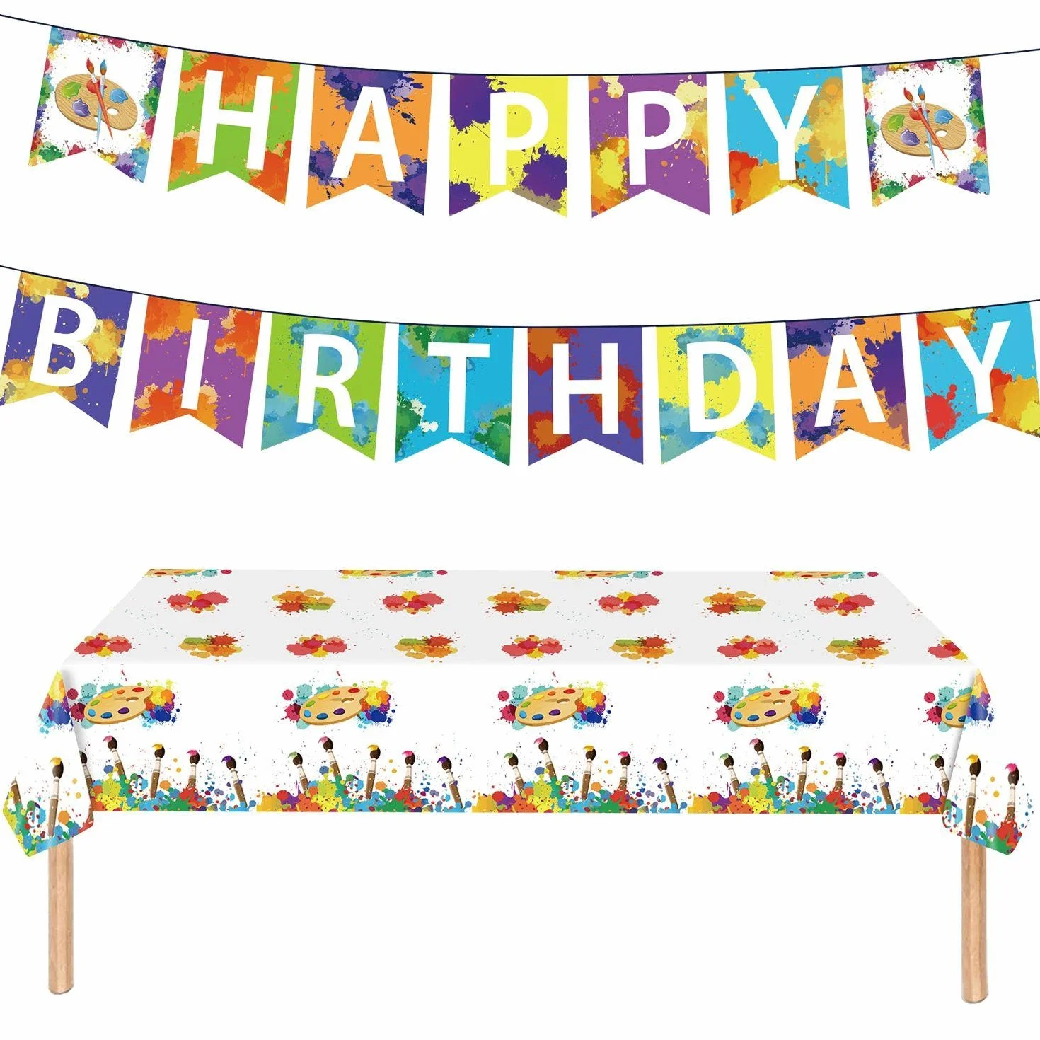 Mantel Con Temática De Graffiti Y Bandera De Cumpleaños, Plástico, Decoración De Fiesta