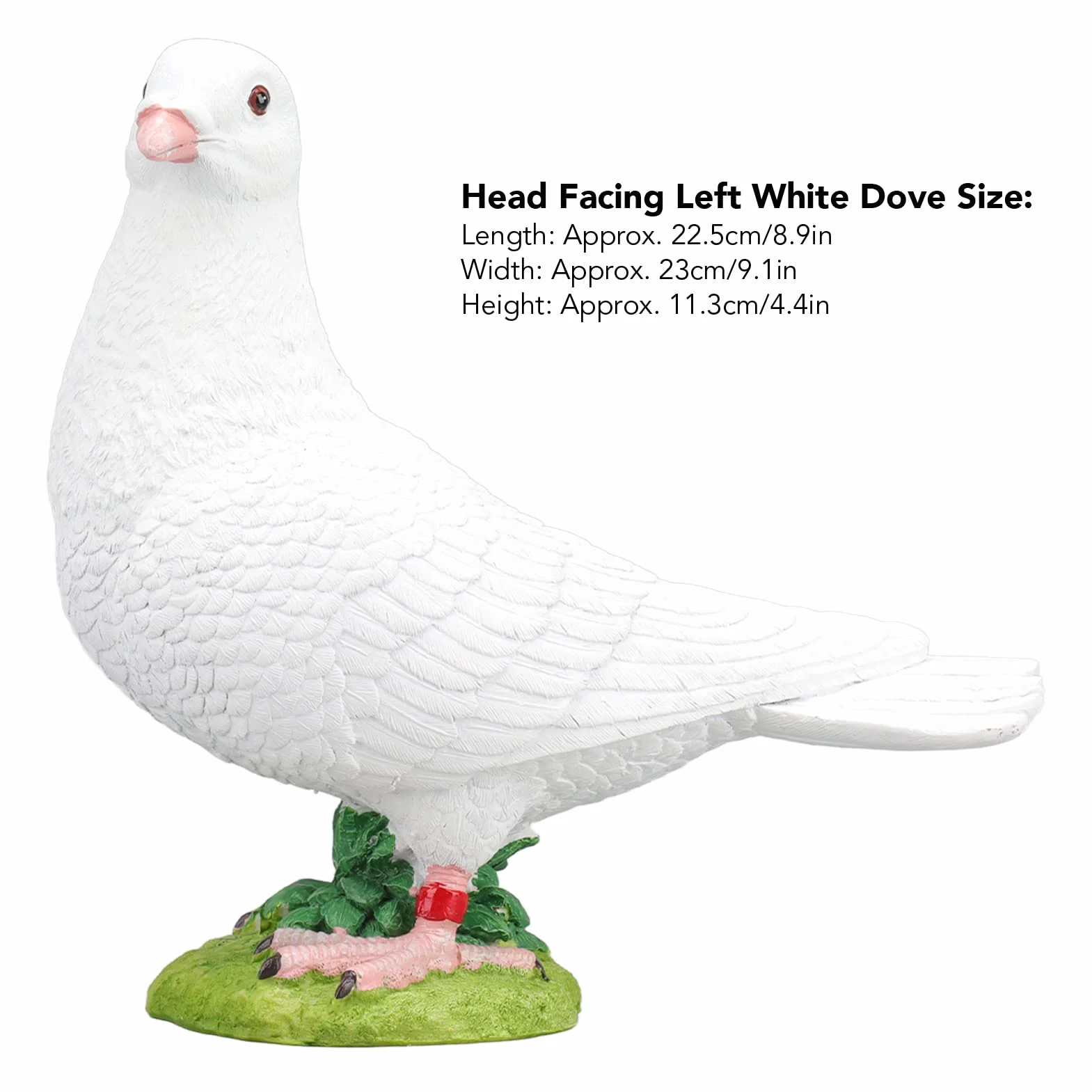 Buachois Modelo de Paloma Blanca, Adorno de jardín de Modelo de pájaro de Resina sintética, artesanía de Resina rústica de pájaro de simulación vívida para decoración de Vacaciones en el hogar(#1)