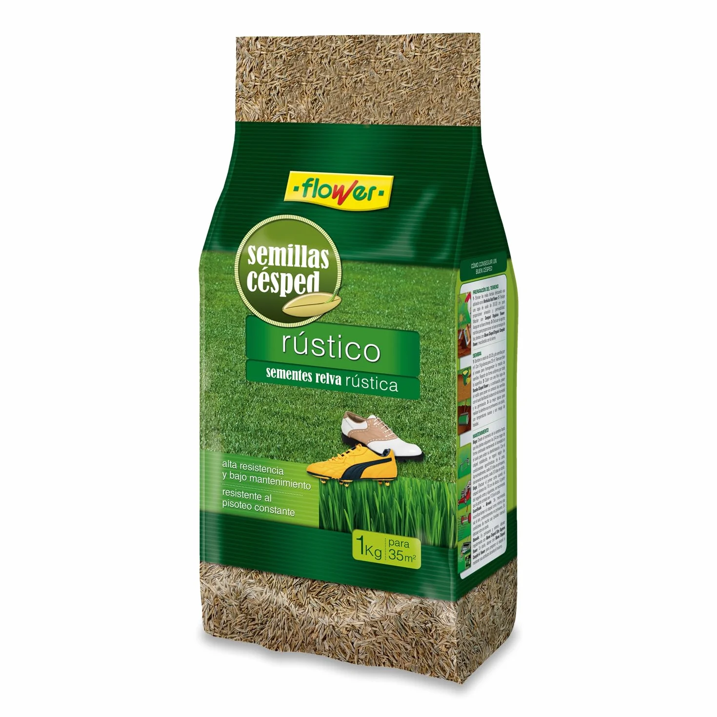 Semillas de Césped Rústico Resistente 1 kg Cubre 35 m² Crecimiento Rápido