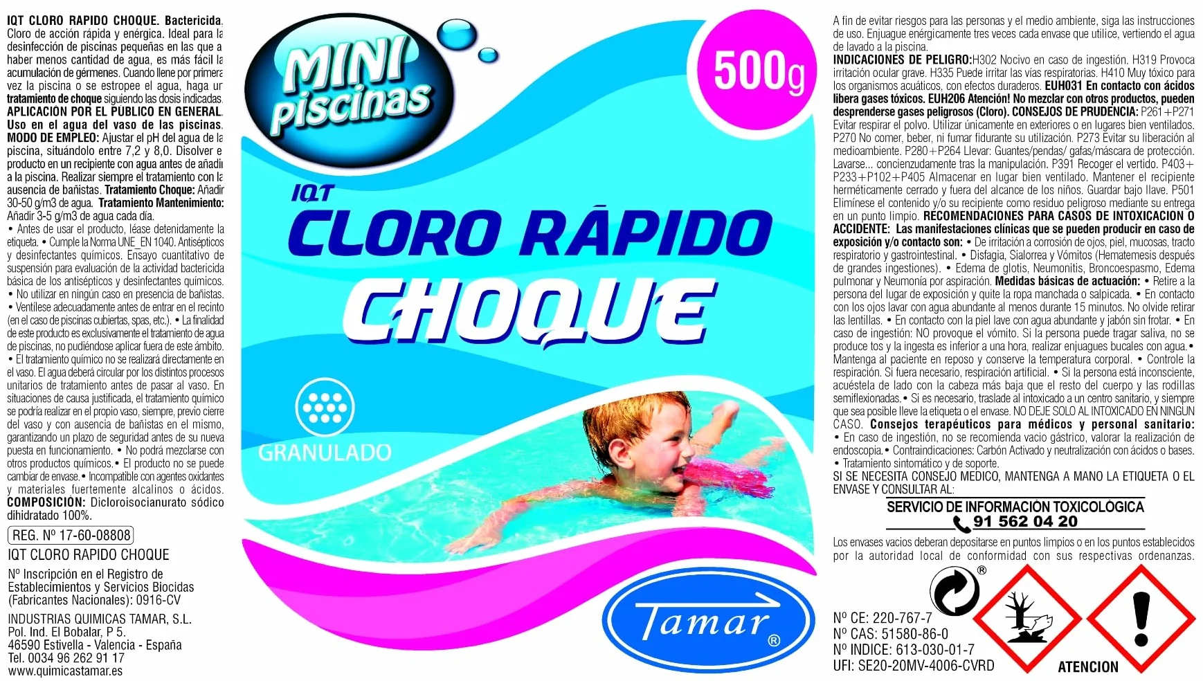 Tamar Kit Basic Mantenimiento Mini Piscinas, Cloro Choque acción rápida + Antialgas