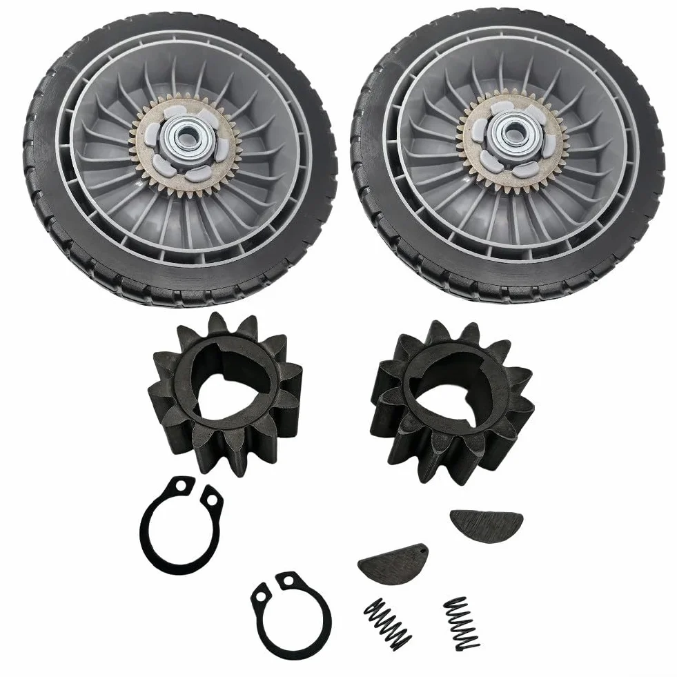 Ruedas de Repuesto para cortacésped para Honda HRR216 HRS216 HRT216 con neumáticos de 8 Pulgadas de diámetro y Juego Completo de componentes de transmisión para una función Suave (2 Ruedas traseras+2