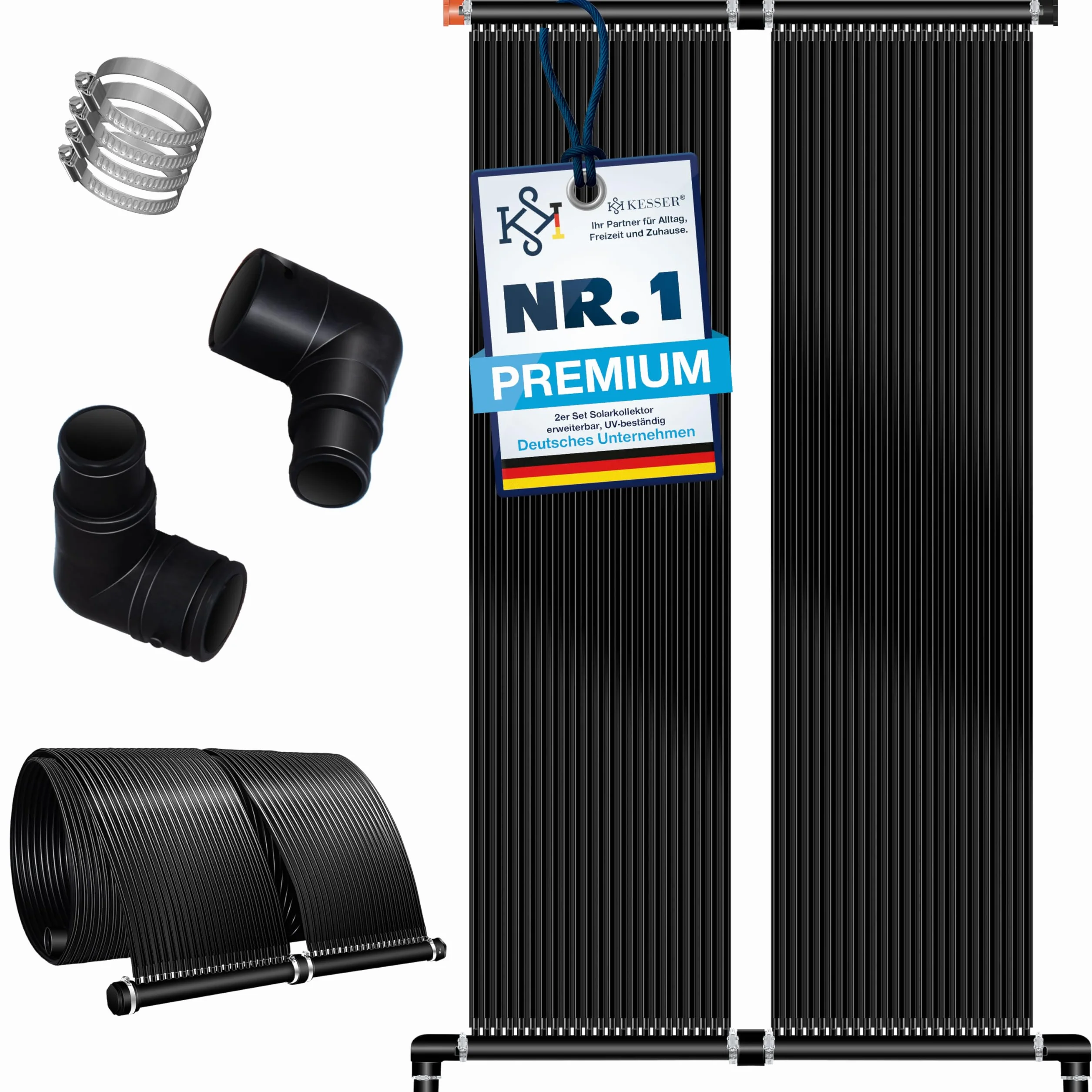 KESSER Colector solar para piscina 300x70 cm calefacción solar UV resistente