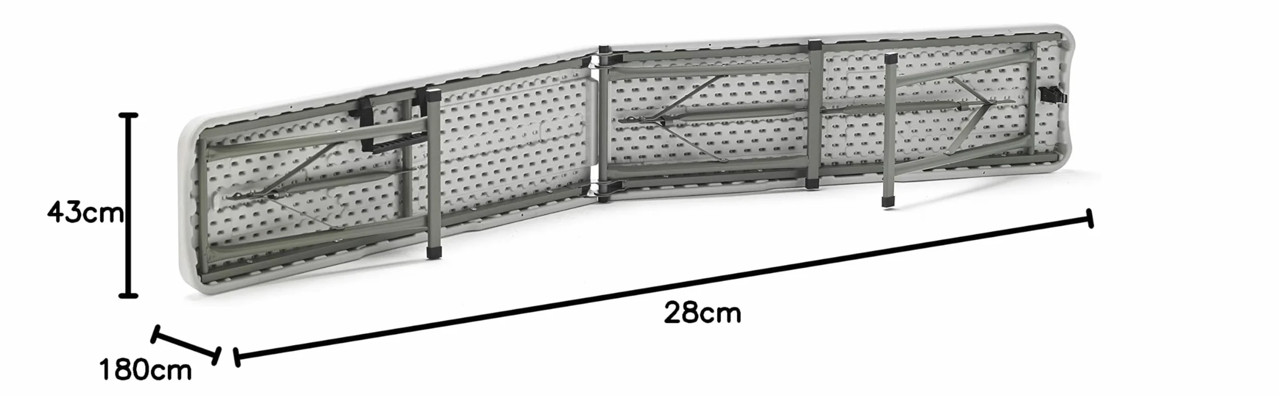 KG KITGARDEN Banco Plegable Portátil Multifuncional 180x28x43cm Blanco