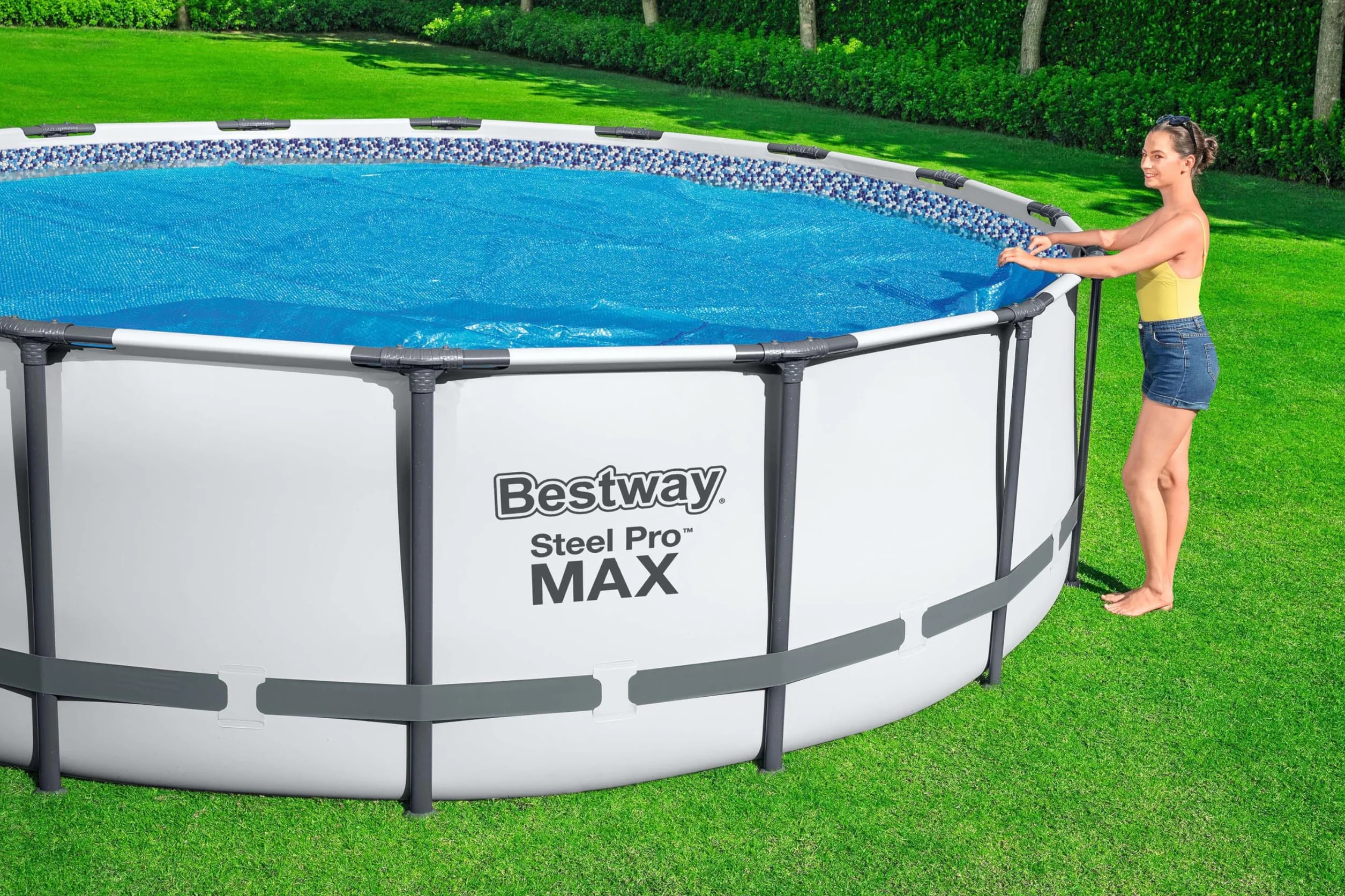 BESTWAY Cobertor Solar Redondo Ø417 cm para Piscinas Redondas Ø396 cm Azul
