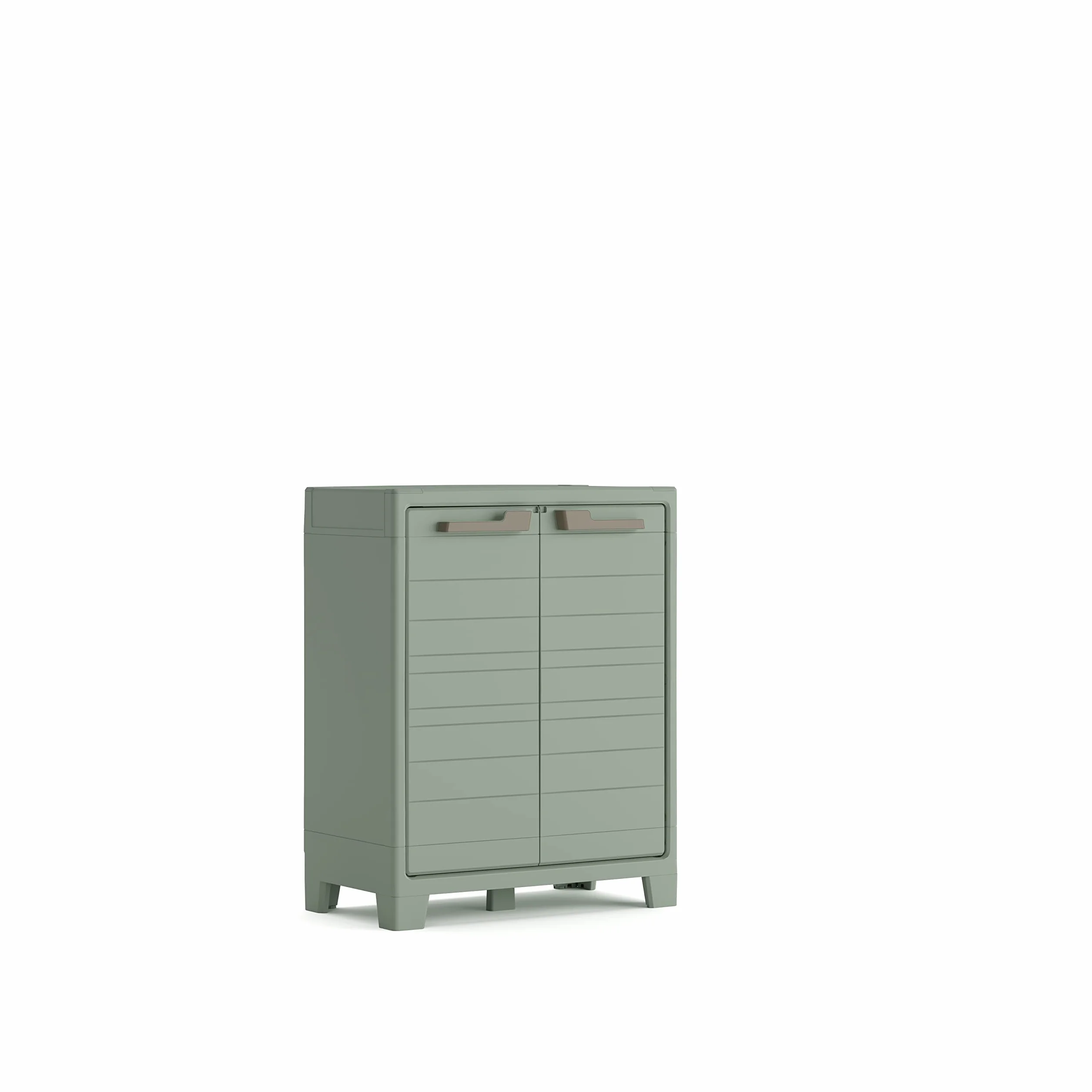 Keter Planet Outdoor Bajo Armario Almacenaje Resina Resistente al Agua 2 Puertas 80 x 44 x 100 cm Verde
