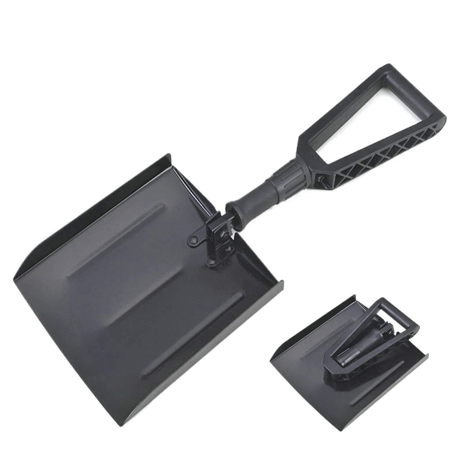 Pala de nieve plegable de aluminio ergonómica telescópica ligera