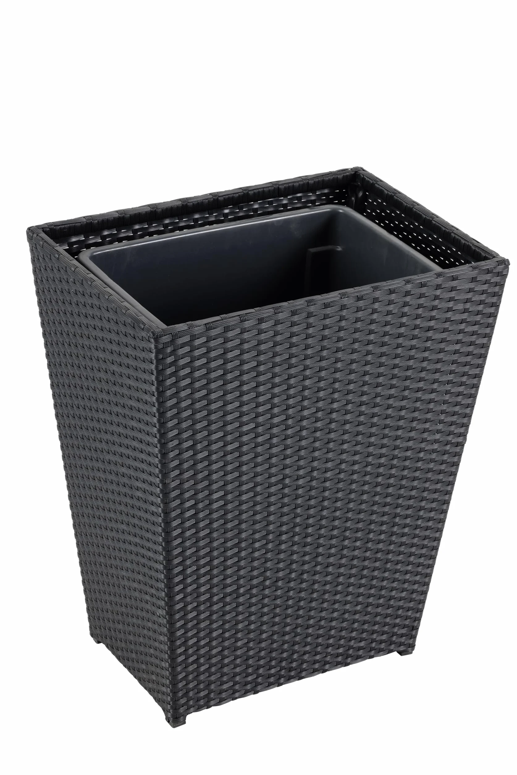 METRO Professional Papelera Barbados 80 L negro acero ratán PE