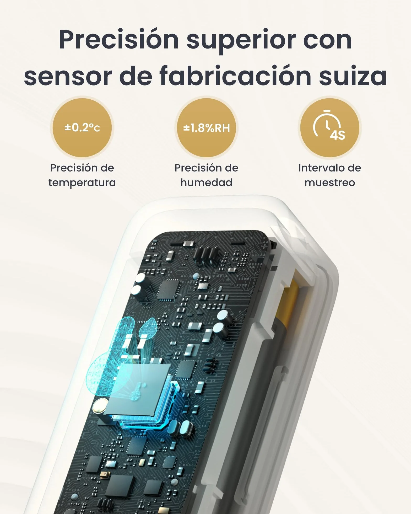 SwitchBot Termómetro Higrómetro de Exterior IP65, 100m Bluetooth, Sensor de Humedad Absoluto, 2 años de Batería