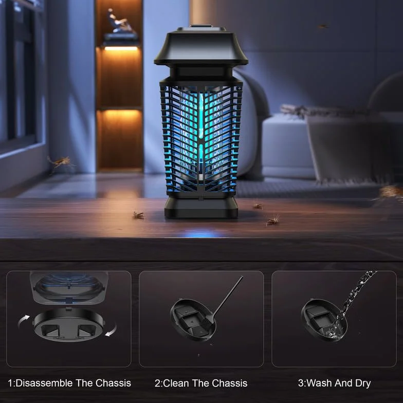 Lámpara Antimosquitos Eléctrica 3000V 20W UV IPX4 Impermeable Mata Mosquitos