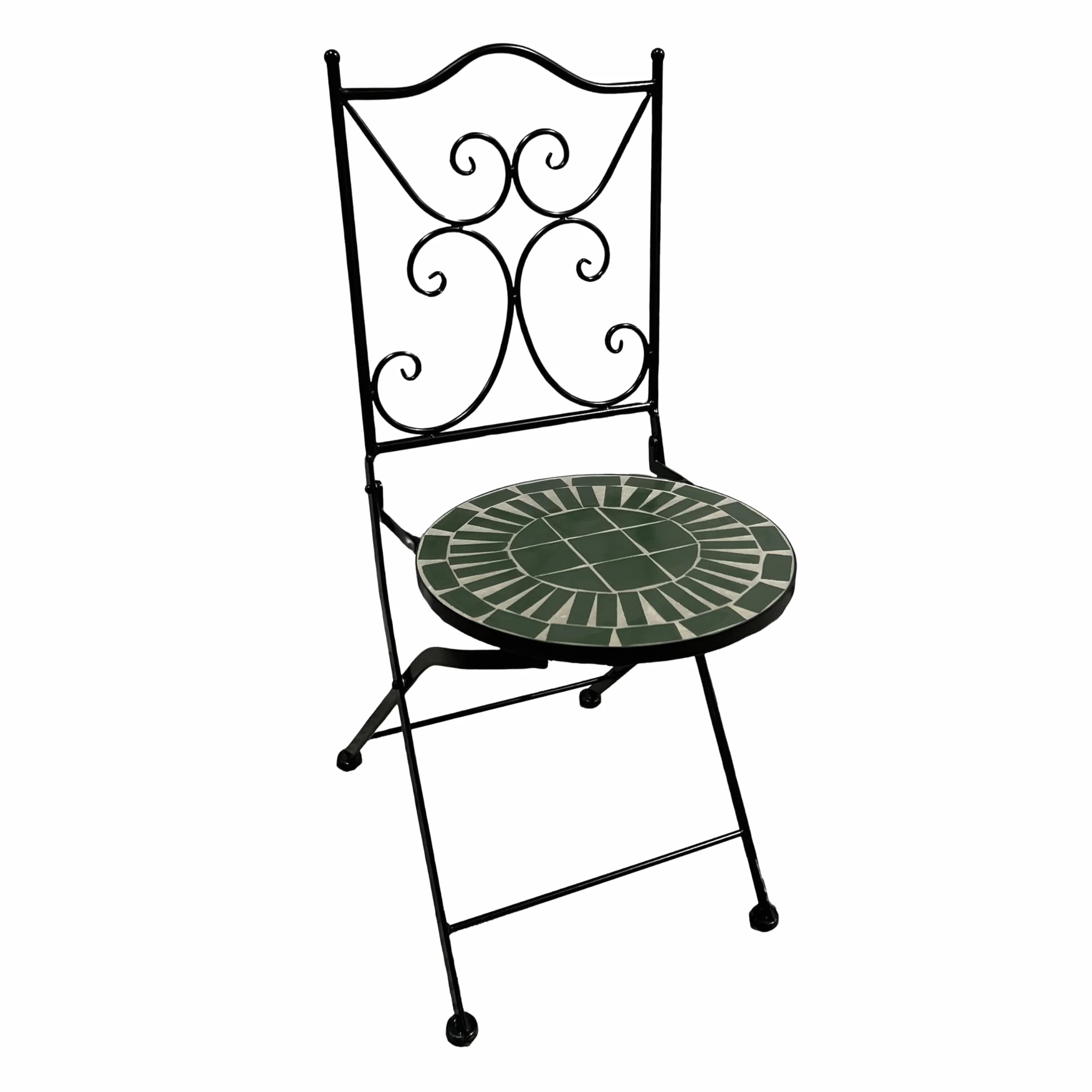 AXI Camilla Conjunto de Bistro Mosaico 3 Piezas Verde Oscuro Mesa 2 Sillas