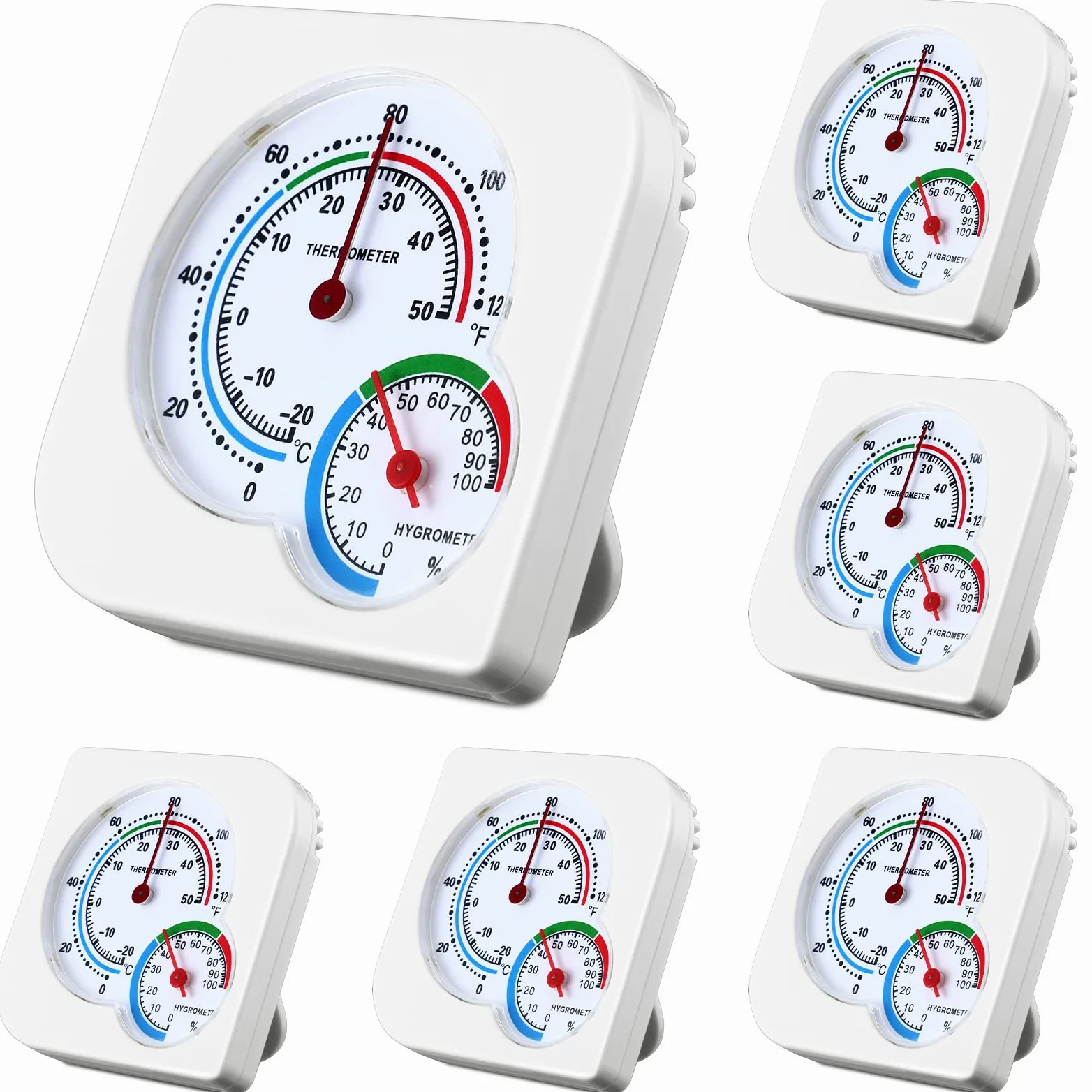 Termómetro interior y medidor de humedad para interiores, higrómetro, medidor de temperatura, humedad, monitor de temperatura y humedad con punteros para el hogar, habitación, cocina, patio, sala de