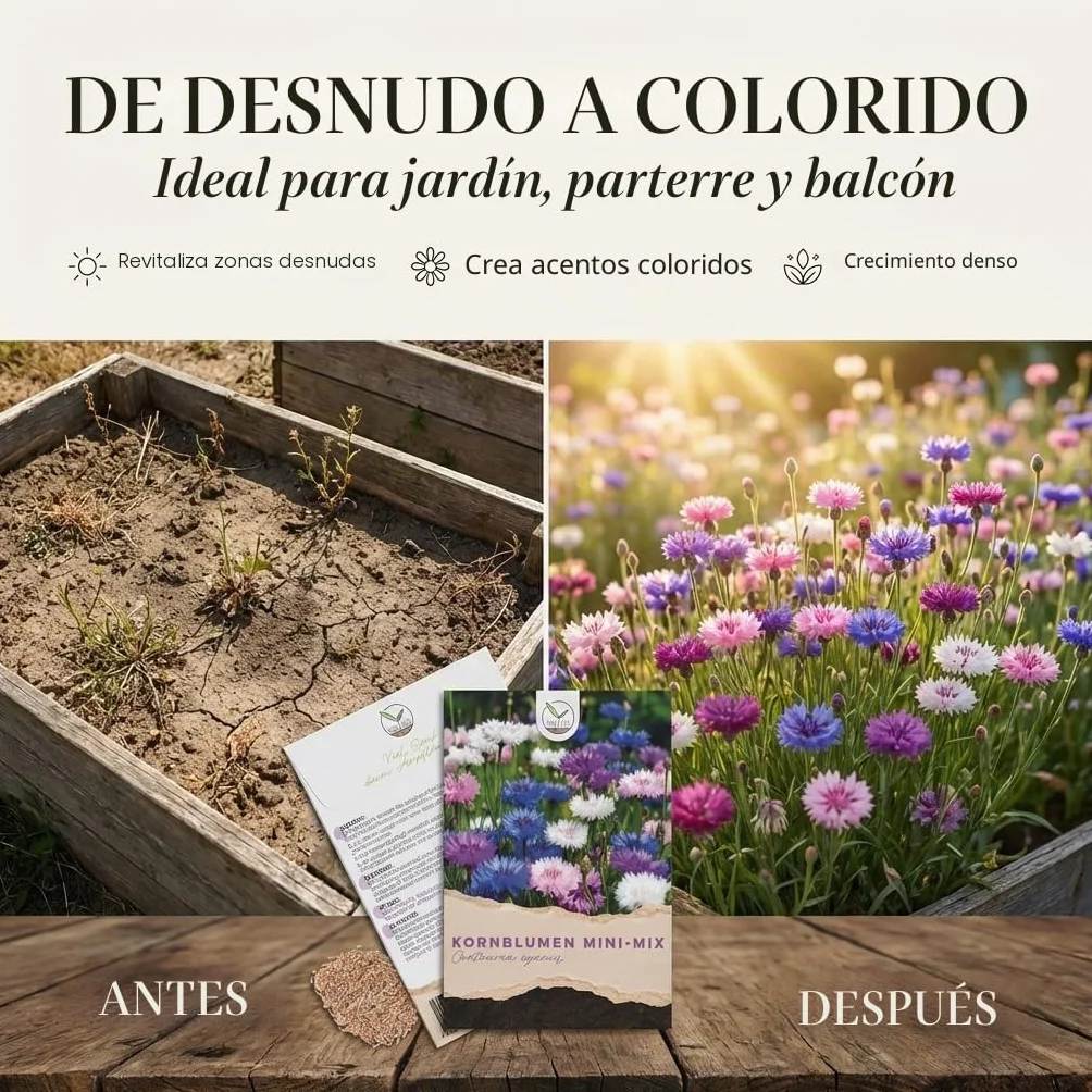Semillas de aciano Centaurea cyanus Mini Mix 1000 grano 50 cm flores luminosas largo tiempo floración