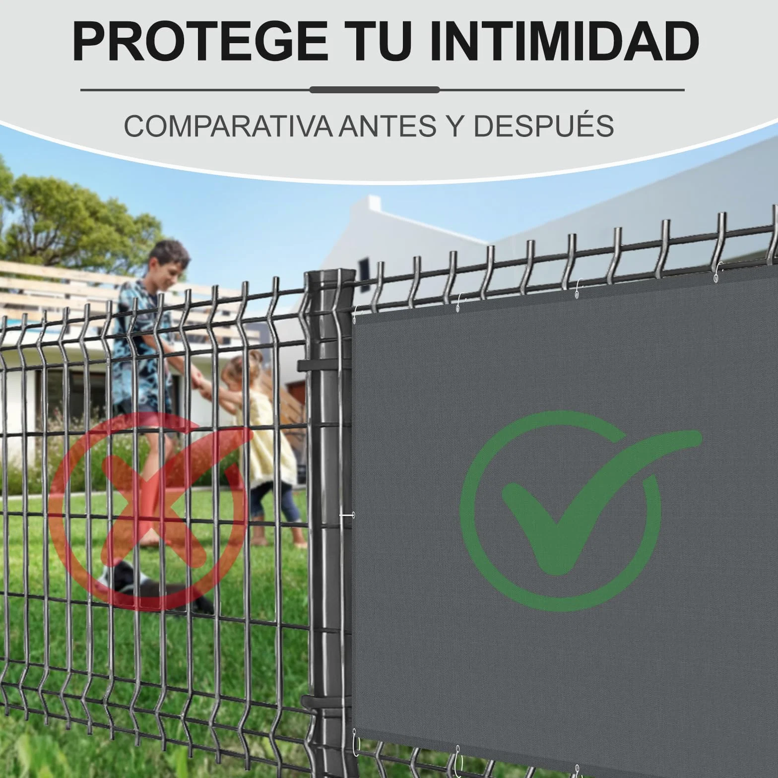 LOVE STORY Pantalla Privacidad Balcón Impermeable 90x300cm Antracita Protección UV Resistente Viento