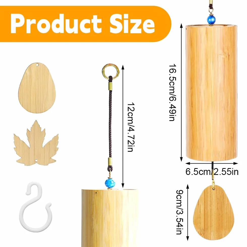 Campanas De Viento De Bambú Natural Japonesas para Exterior, Curación de Sonido, Meditación, Decoración del Hogar y Jardín