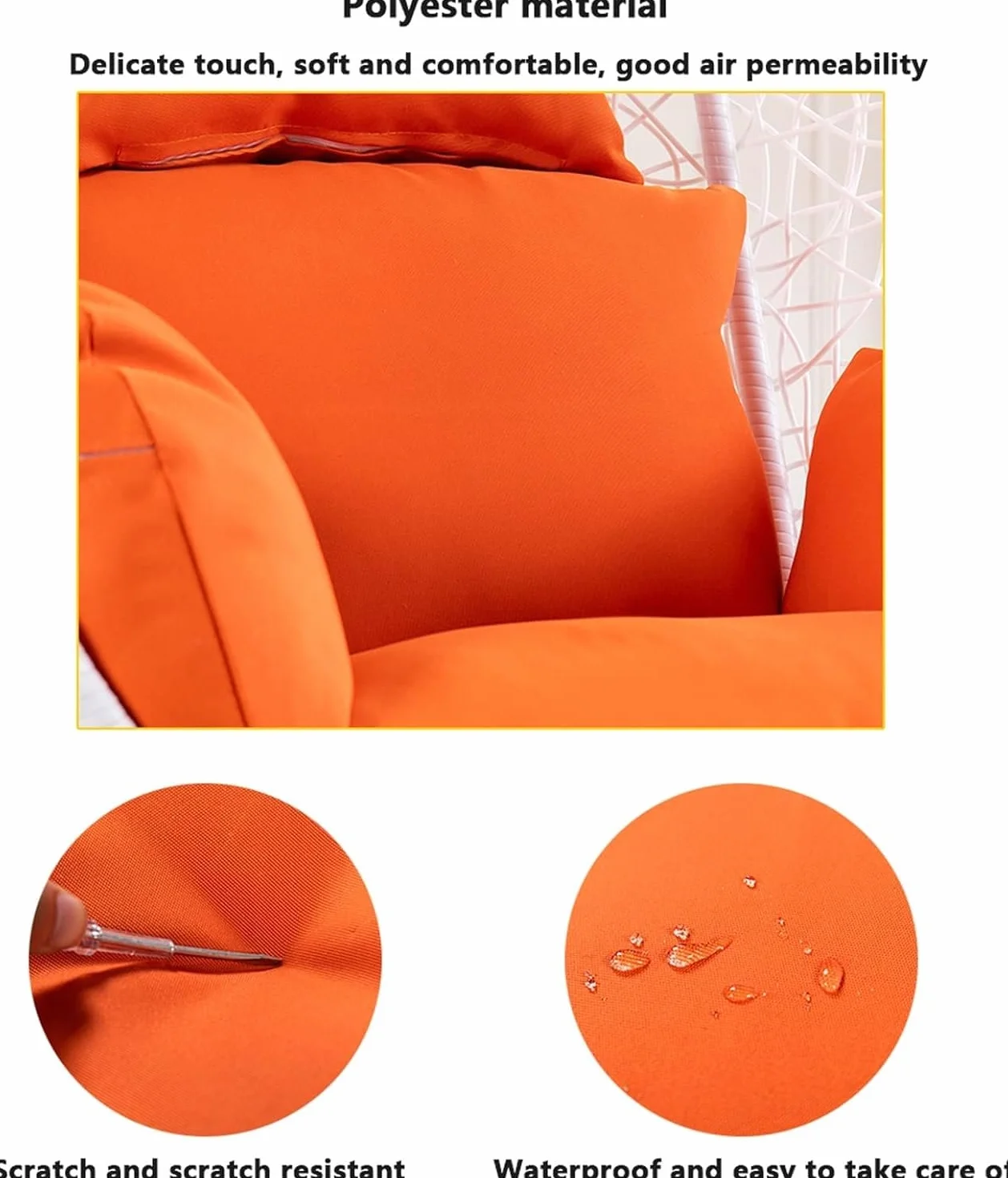 Earnmore Solo Funda de Cojín de Repuesto para Silla de Huevo, Resistente al Sol, Gris