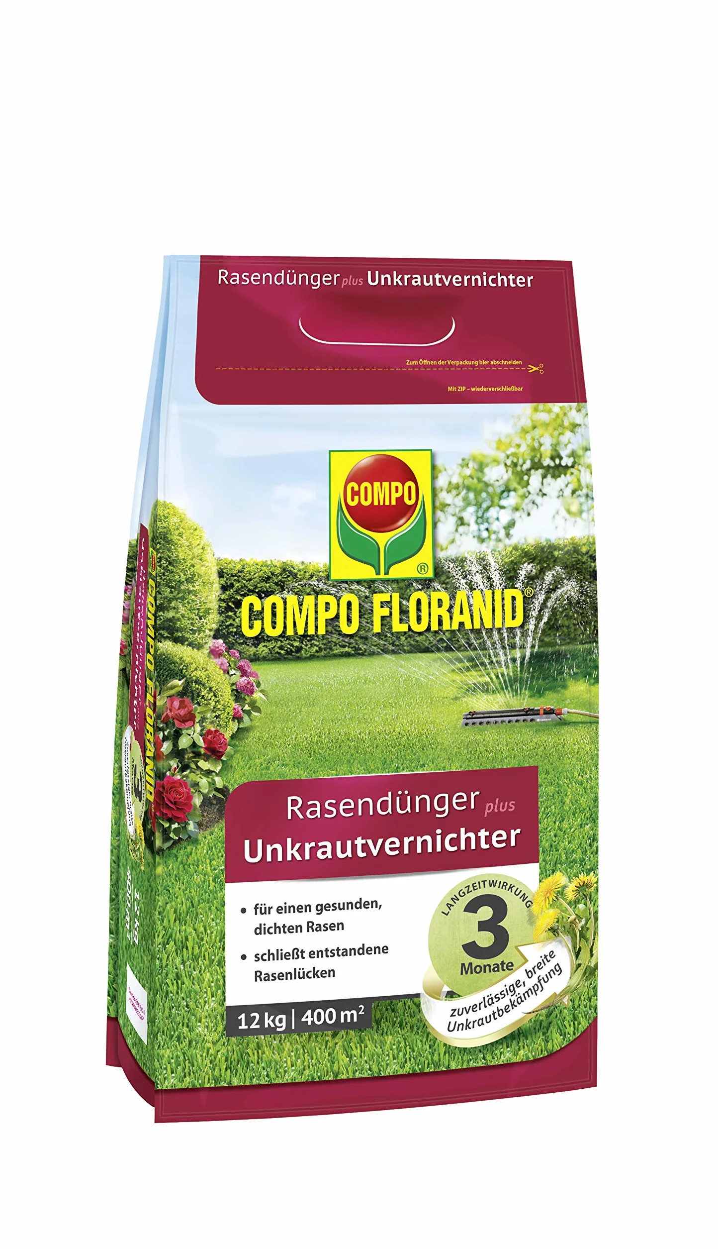 Compo Abono para césped con herbicida 12 kg 400 m² Primavera